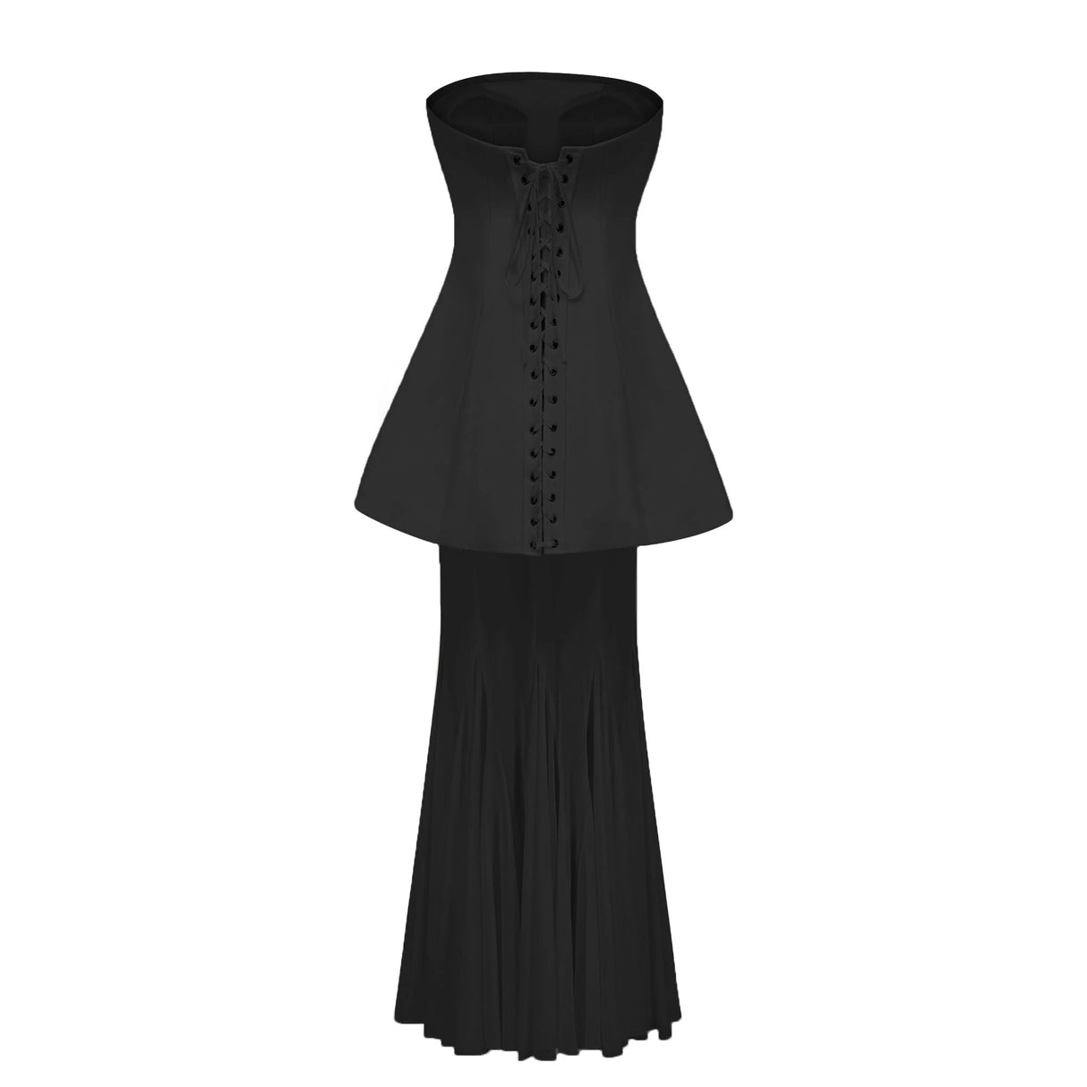 Mélanie Black Corset Dress Mesh Skirt Set