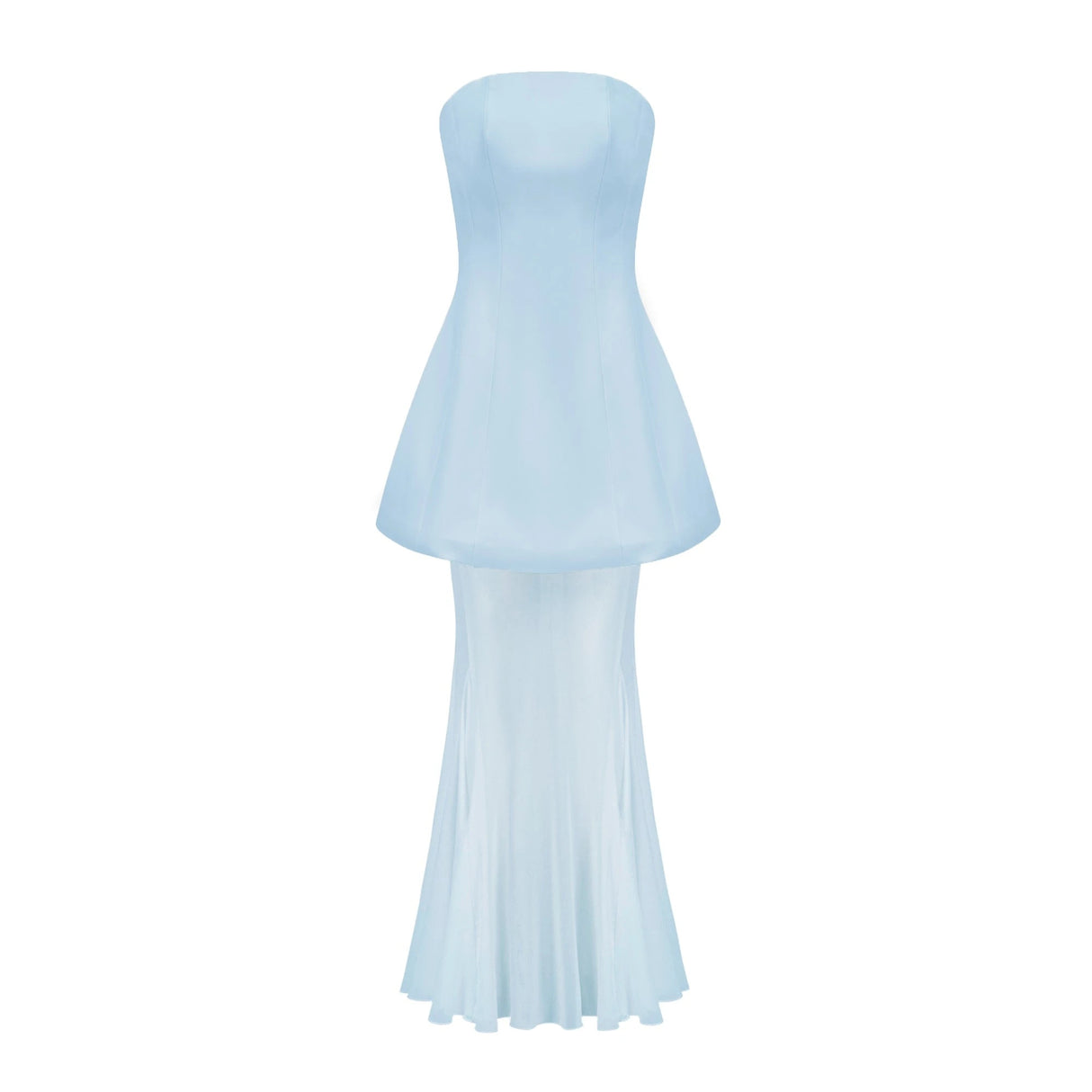 Mélanie Blue Corset Dress Mesh Skirt Set