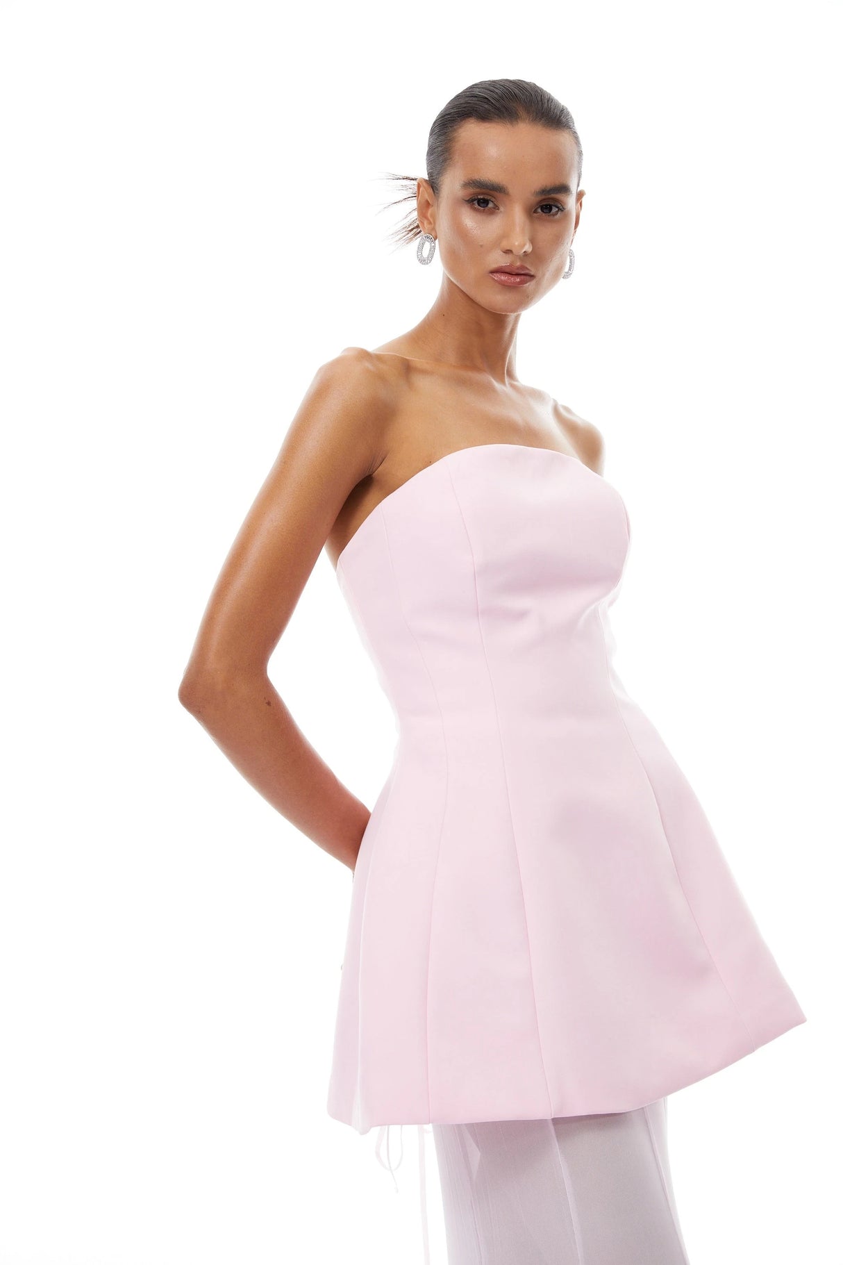 Mélanie Pink Corset Dress Mesh Skirt Set
