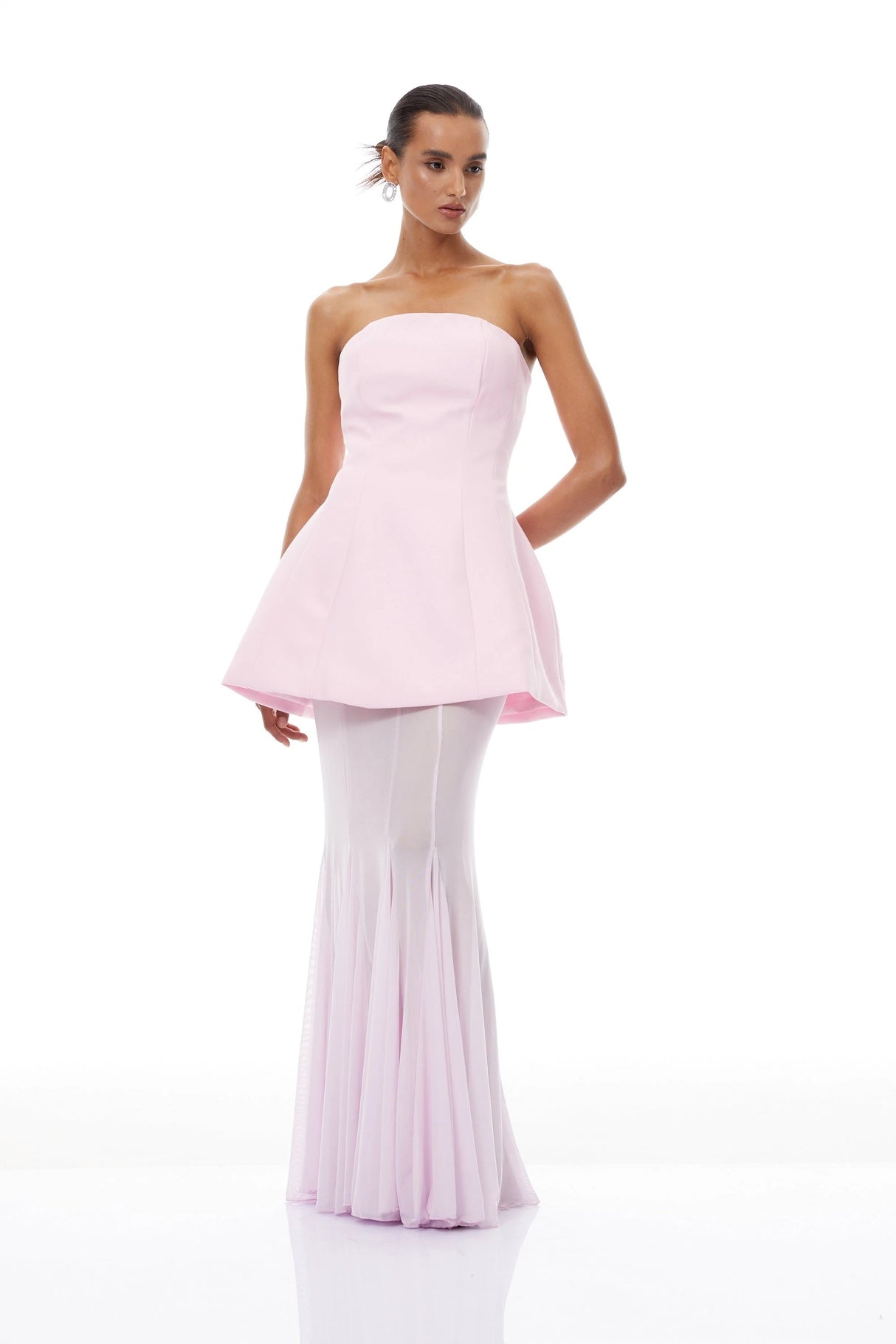 Mélanie Pink Corset Dress Mesh Skirt Set