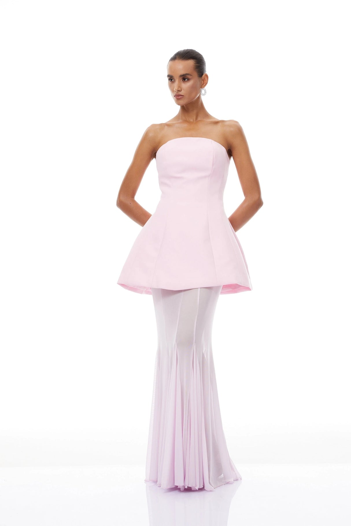Mélanie Pink Corset Dress Mesh Skirt Set