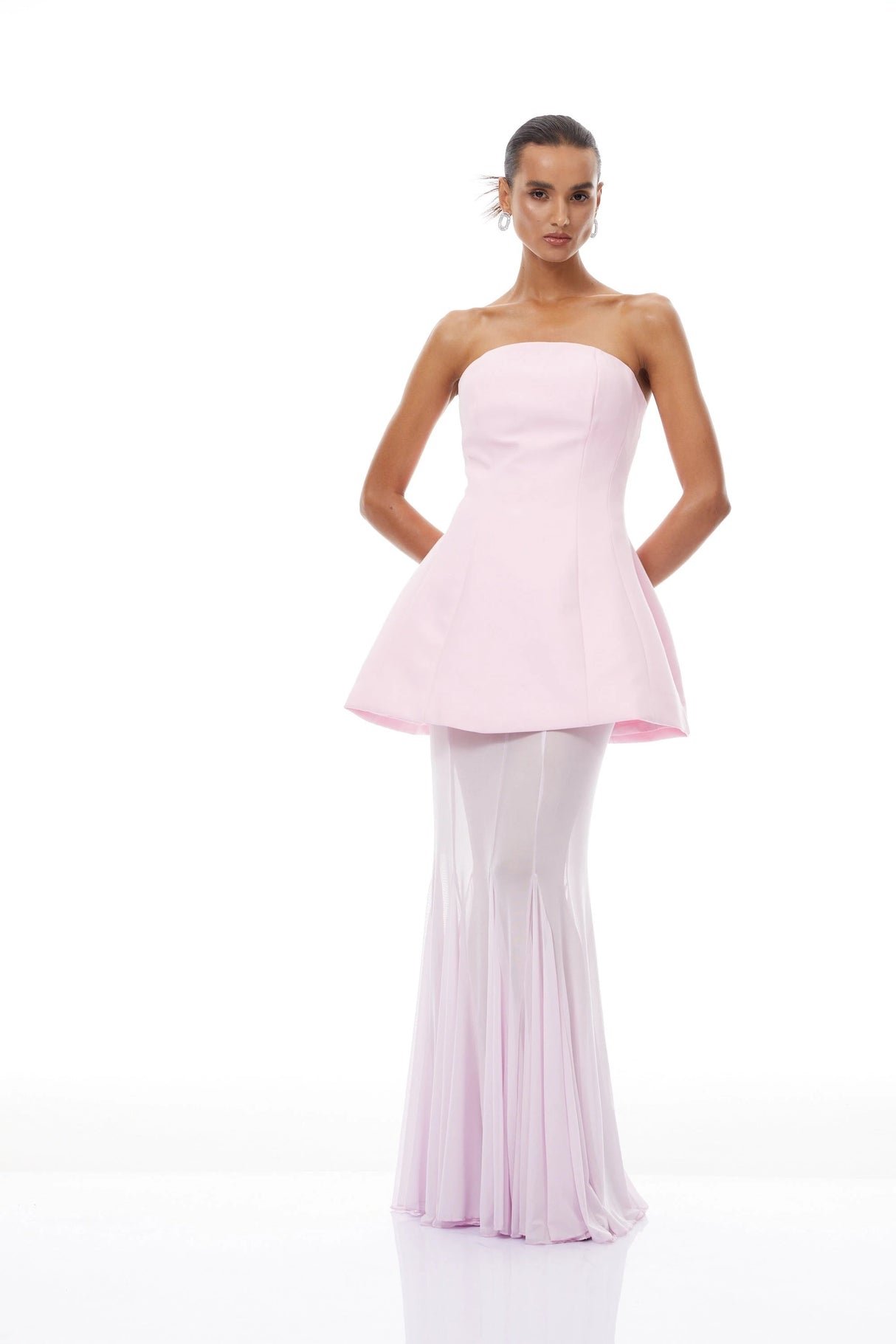 Mélanie Pink Corset Dress Mesh Skirt Set