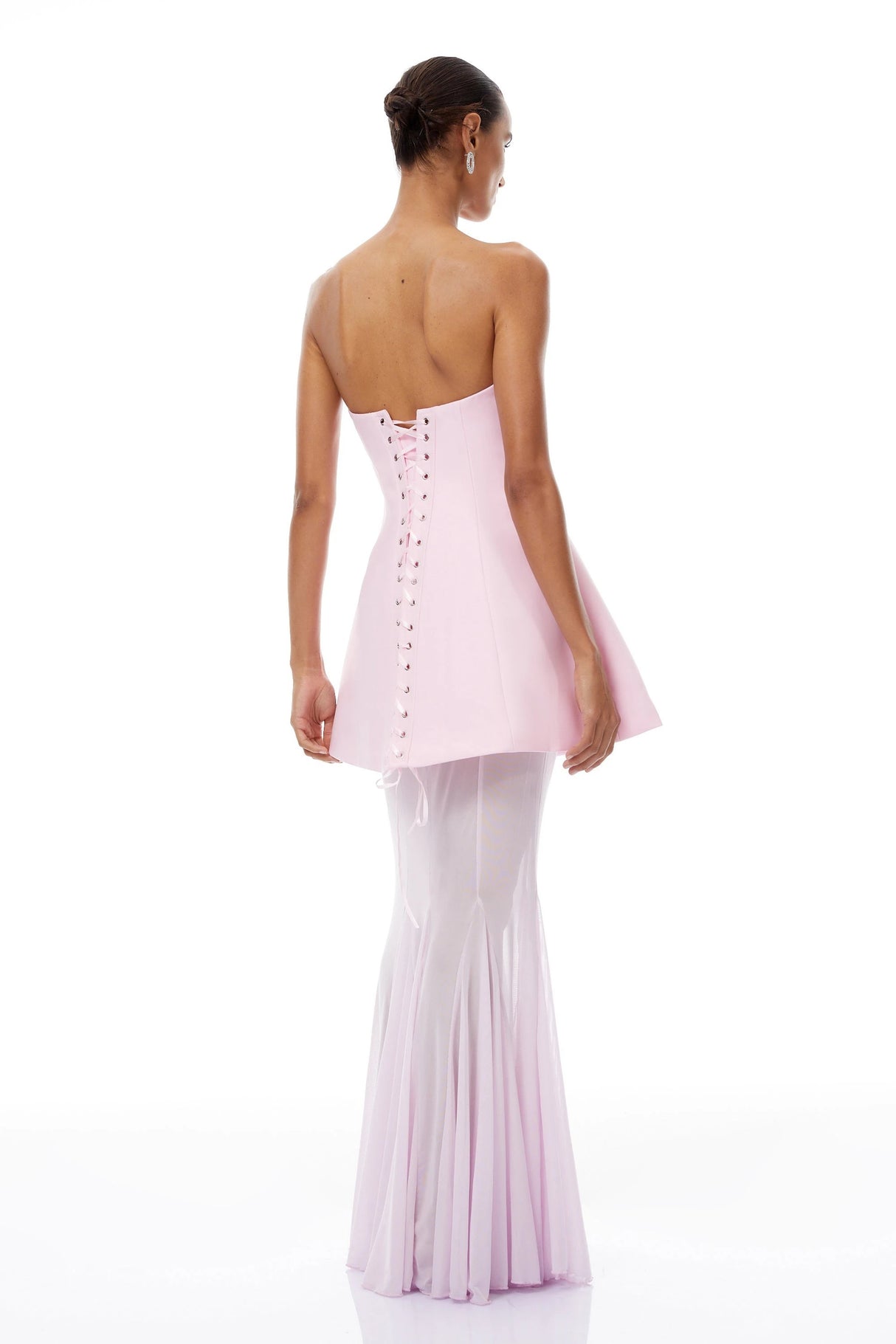 Mélanie Pink Corset Dress Mesh Skirt Set