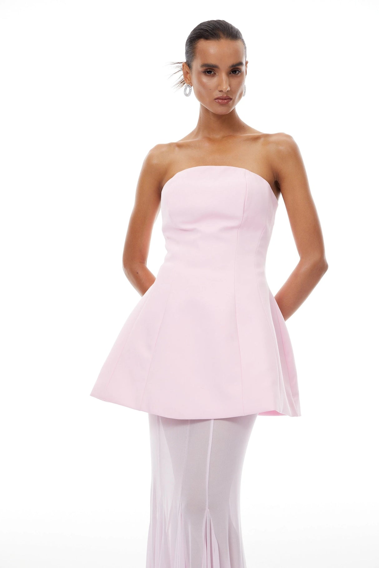 Mélanie Pink Corset Dress Mesh Skirt Set