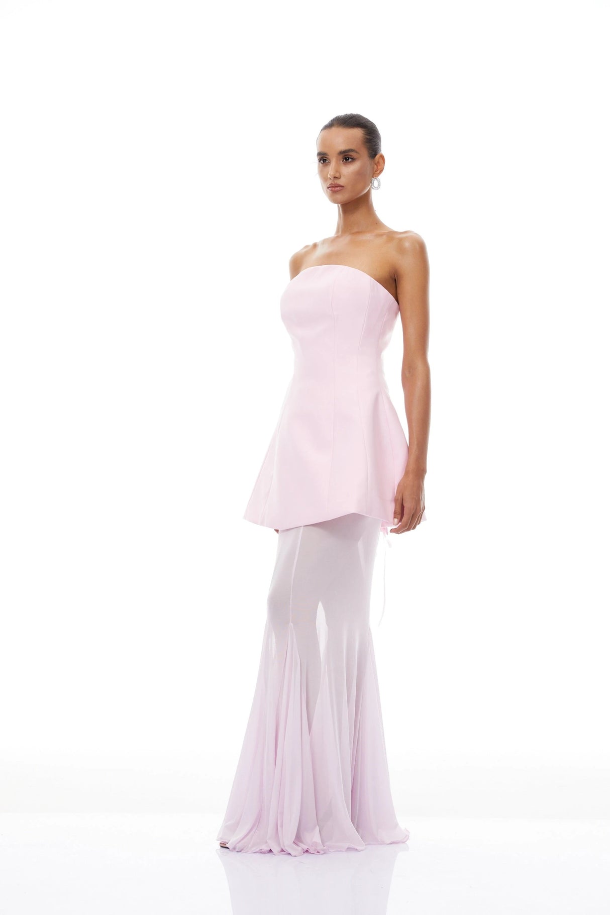 Mélanie Pink Corset Dress Mesh Skirt Set
