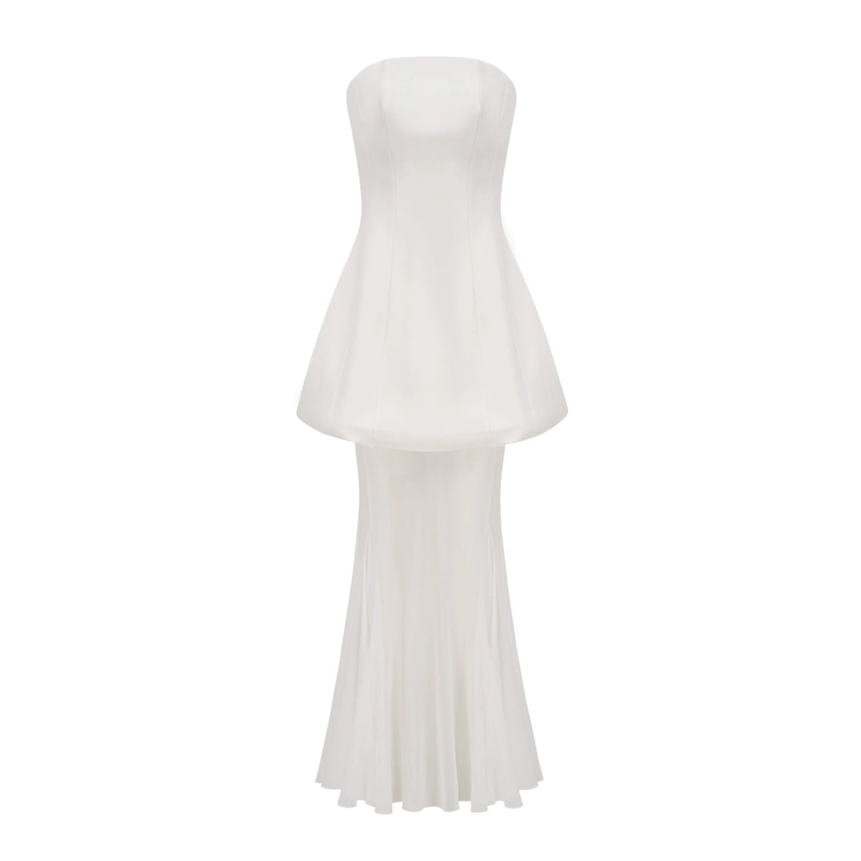 Mélanie White Corset Dress Mesh Skirt Set
