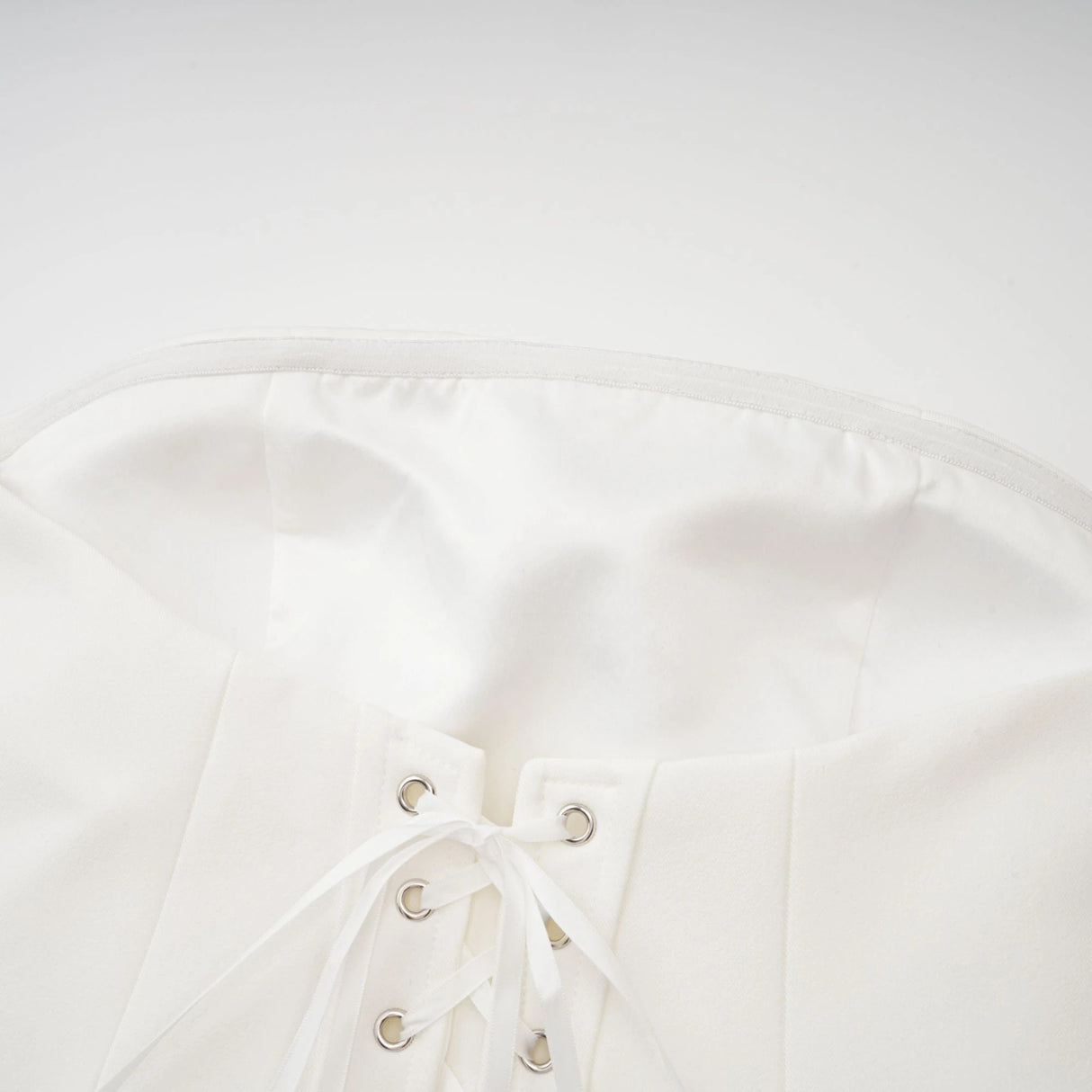Mélanie White Corset Dress Mesh Skirt Set