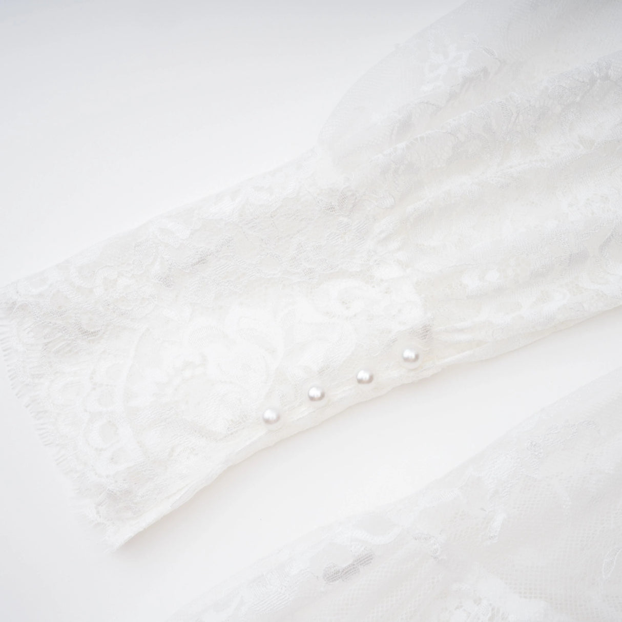 Michalina White Lace Convertible Gown with Long Sleeves