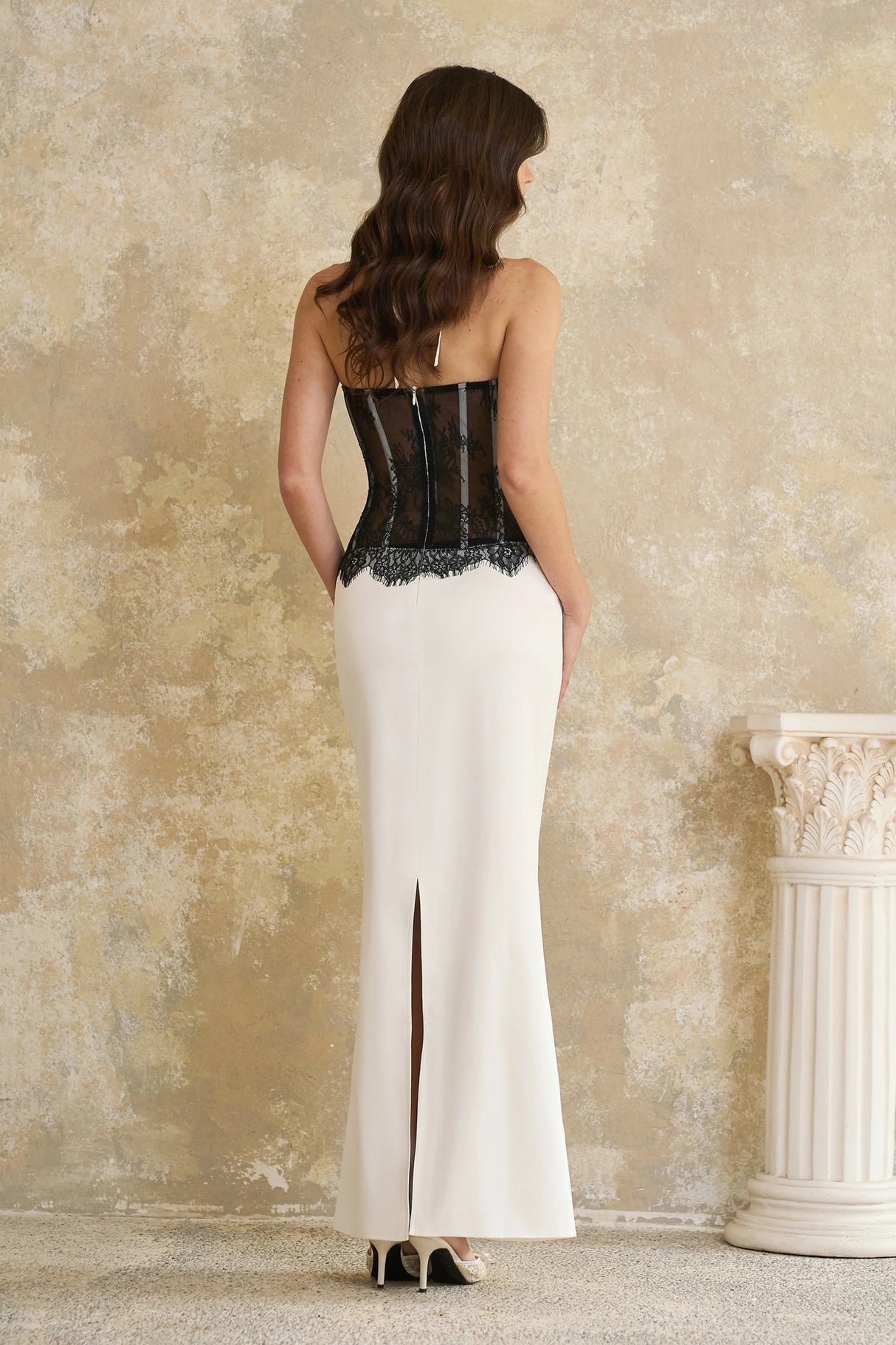 Mirabeau White Cutout Lace Maxi Dress