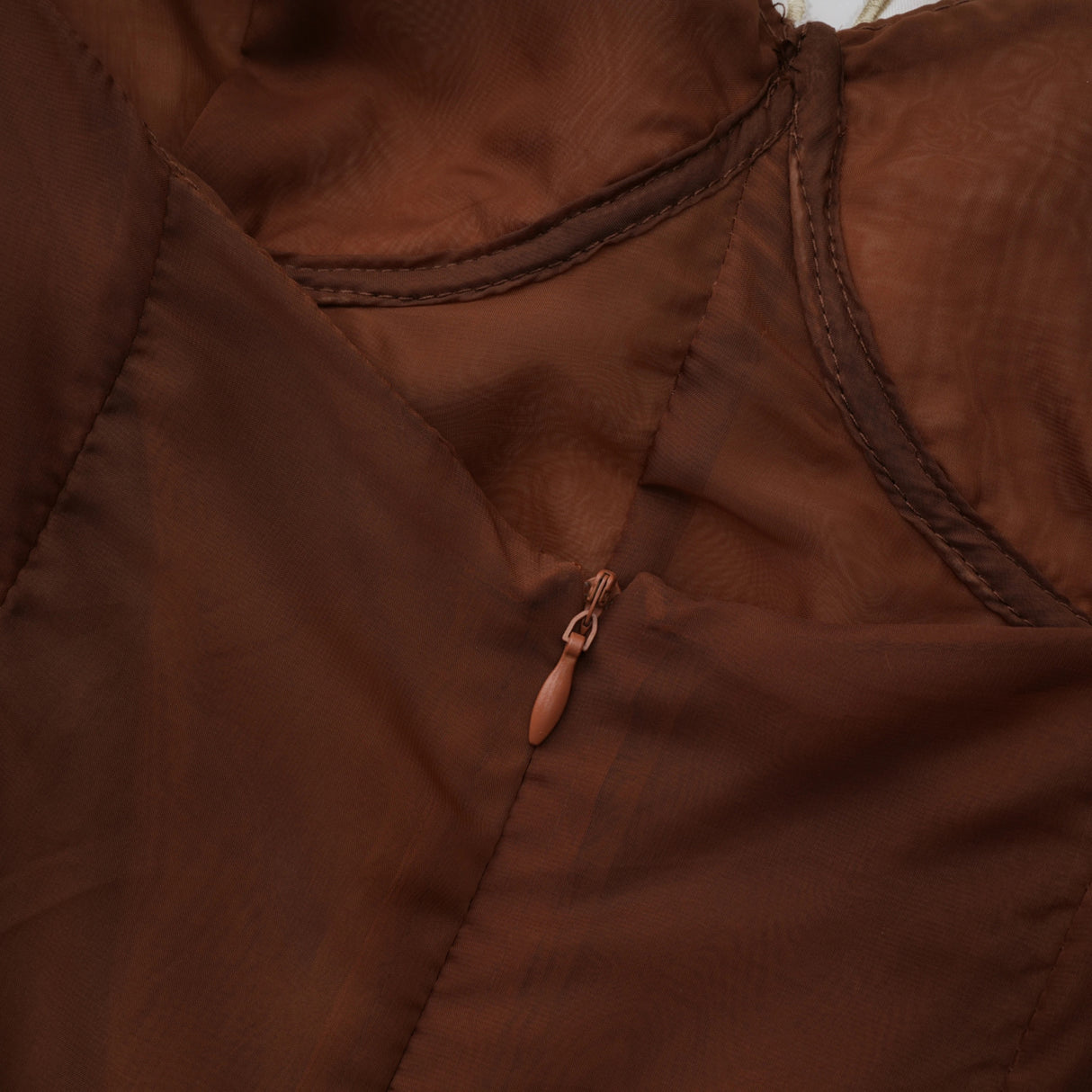 Nuria Rust Brown Asymmetrical Midi Dress