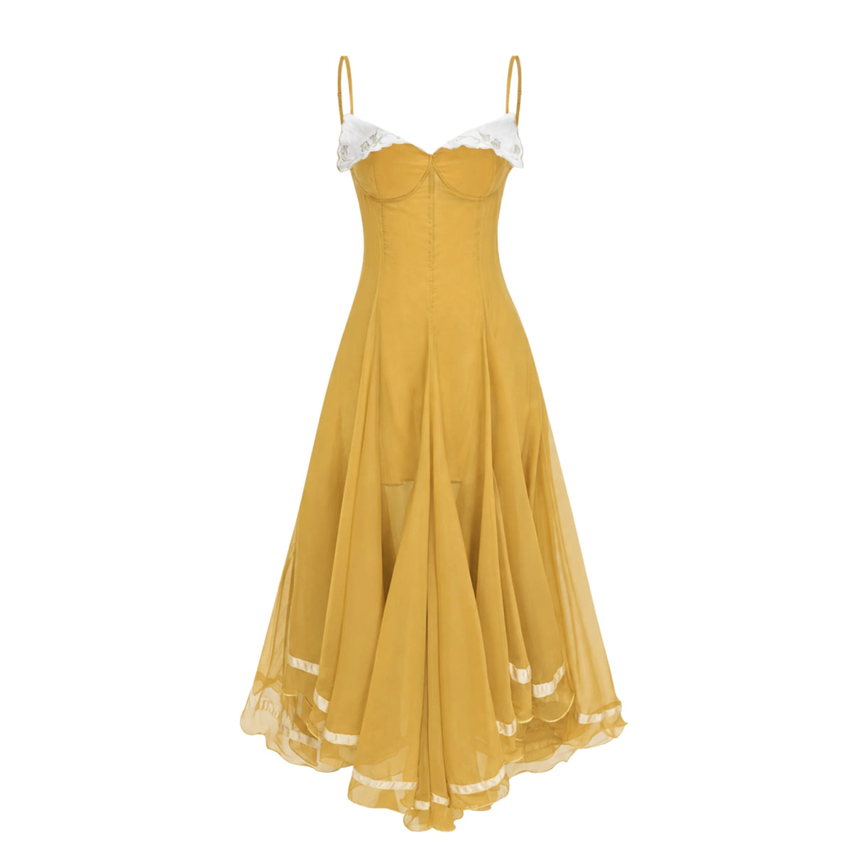 Nuria Yellow Asymmetrical Midi Dress