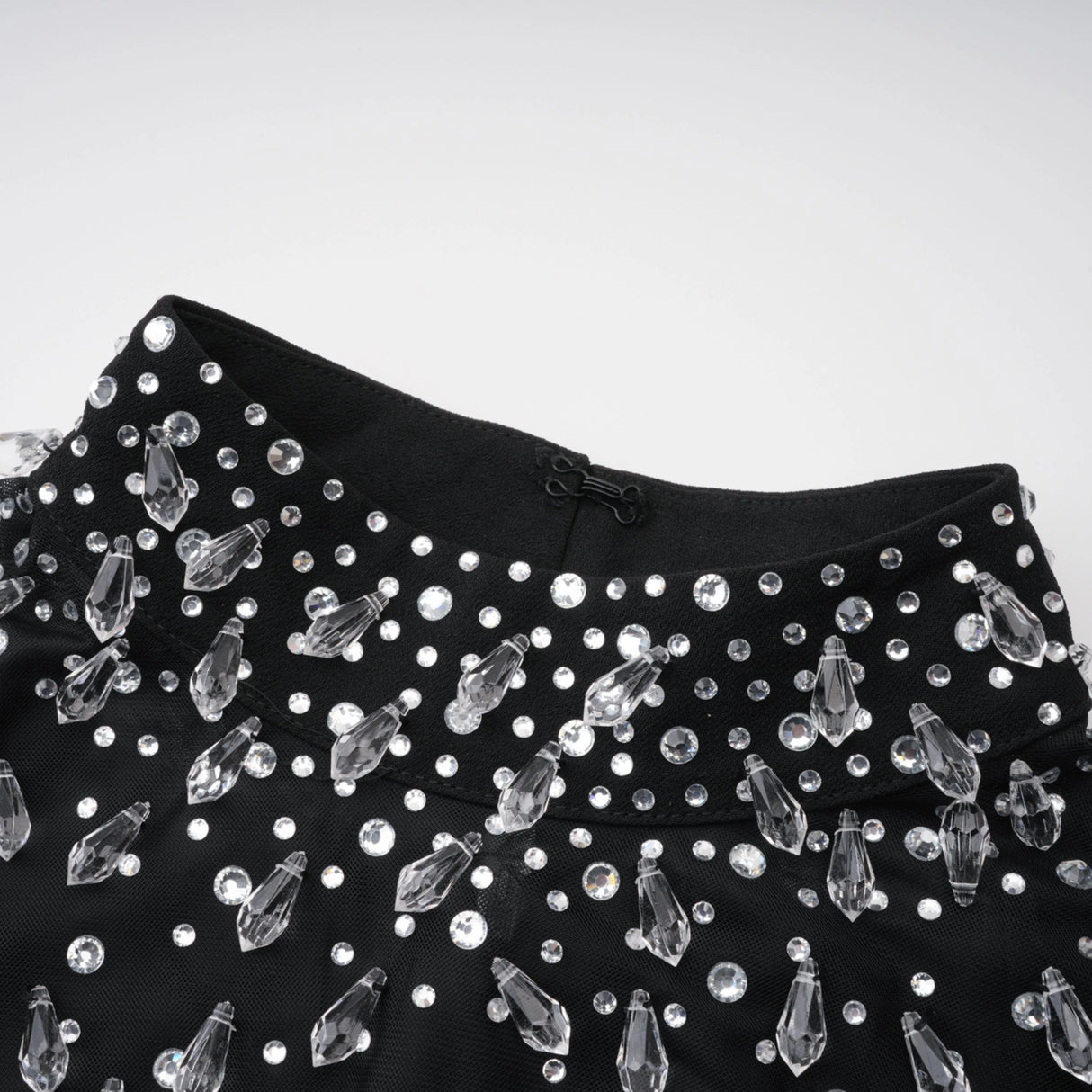 Oona Black Embellished Flared Maxi Gown