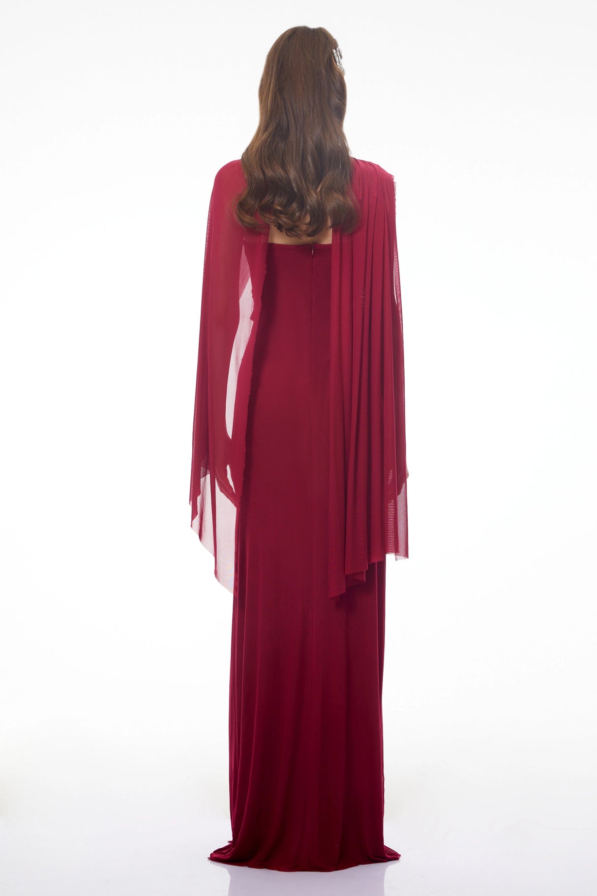 Ophelia Red Off Shoulder Ruched Maxi Dress