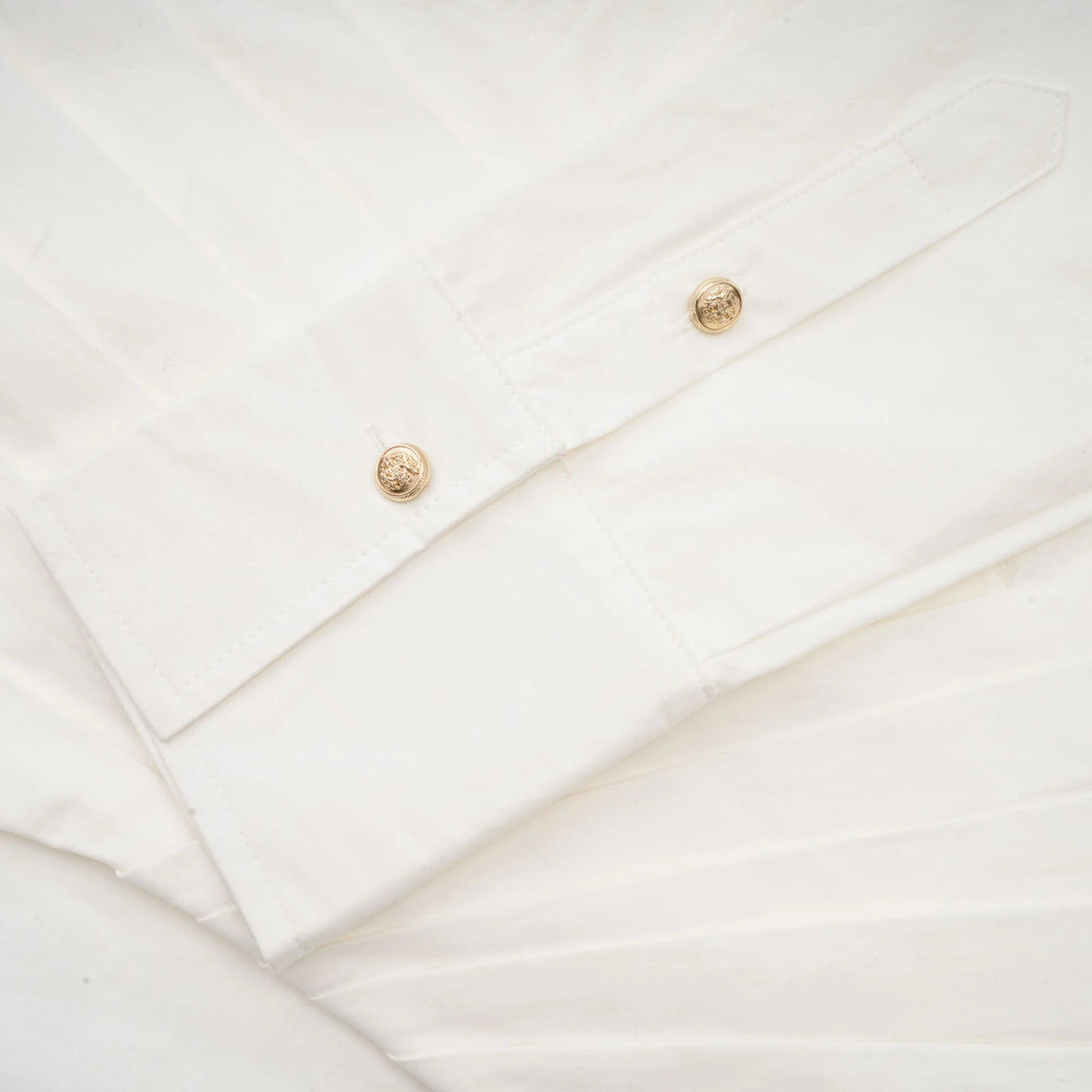 Orlane White CinchedWaist Pleated Mini Shirt Dress