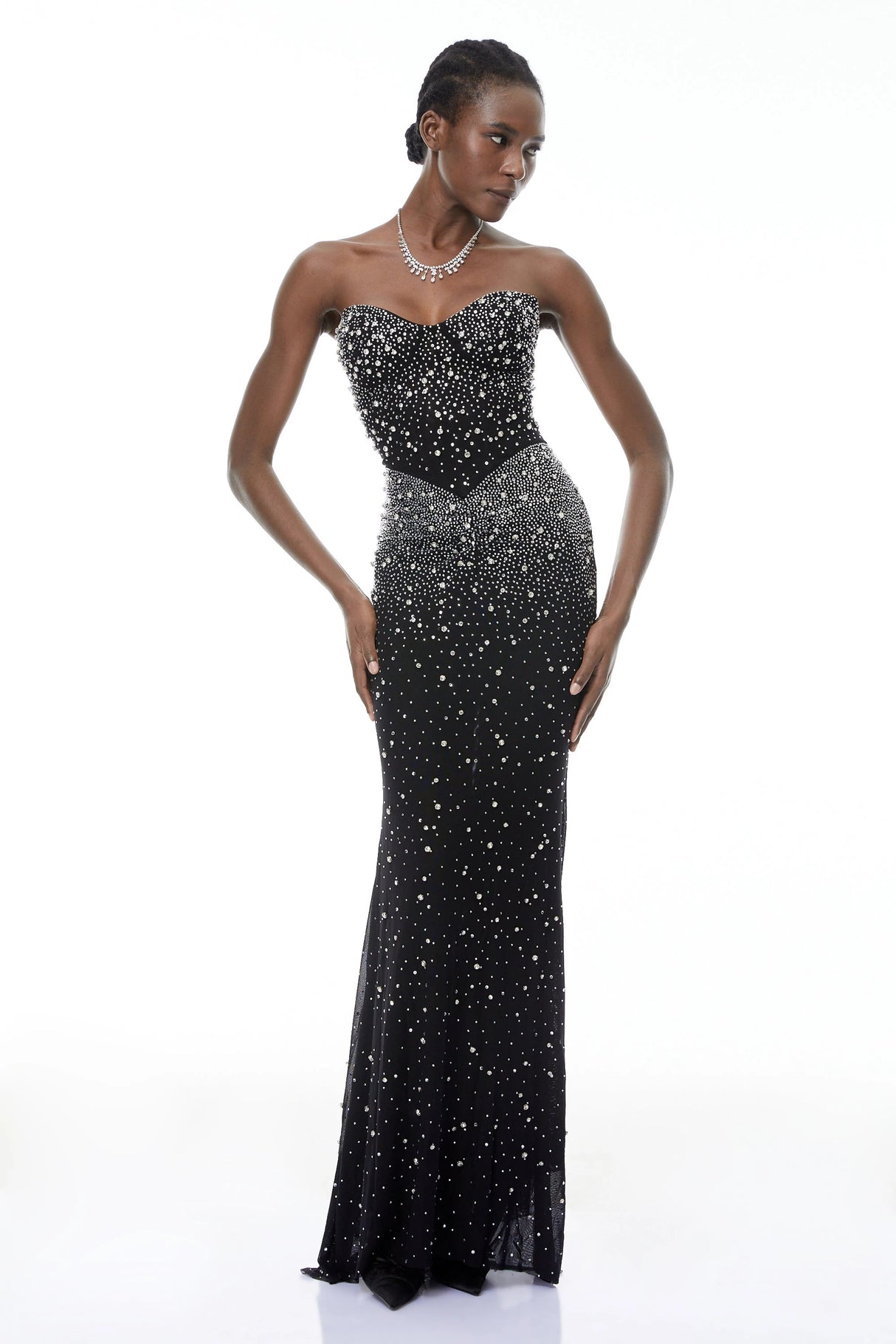 Parker Black Embellished Mermaid Maxi Dress