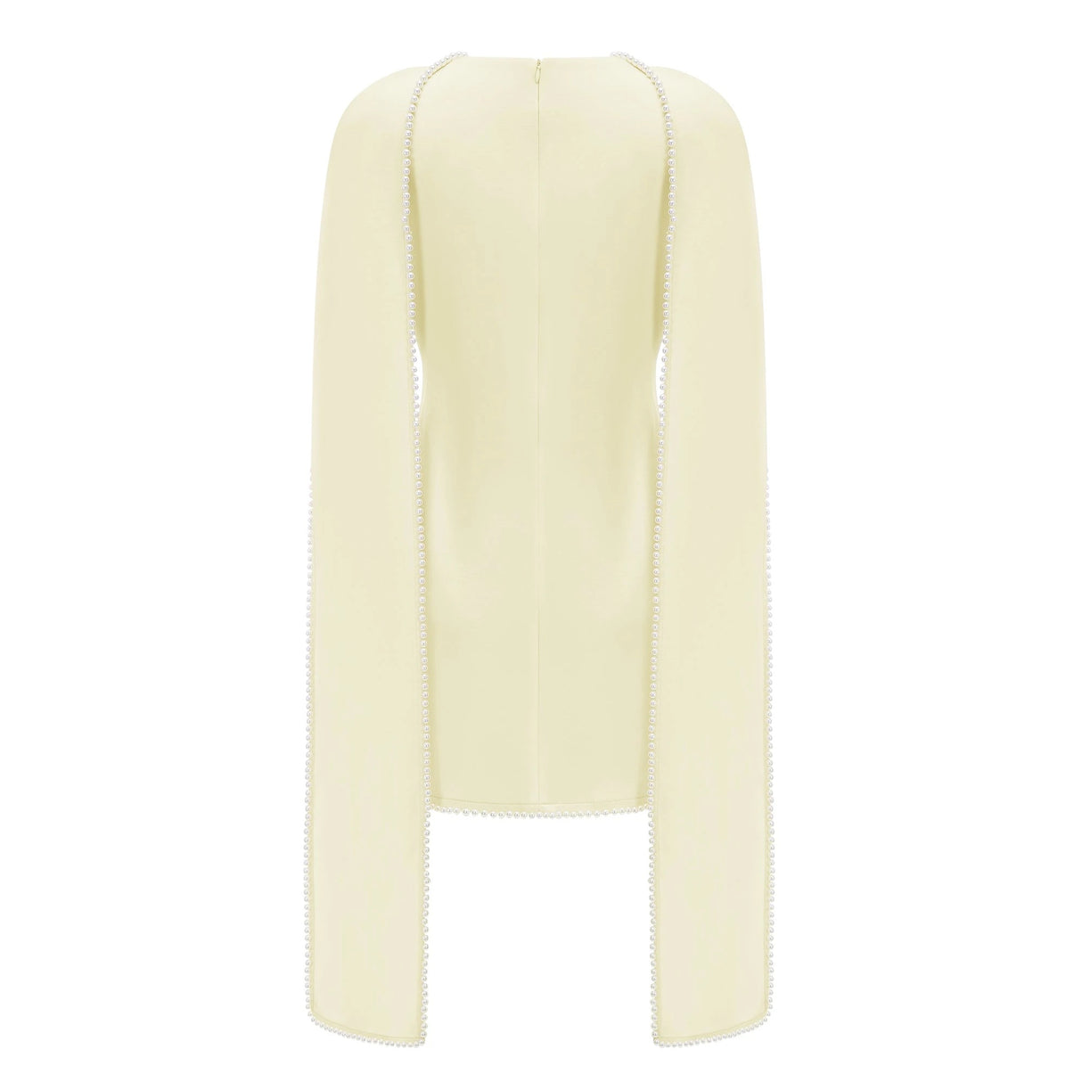Piroska Yellow Sleeveless Pearl Trim Mini Dress