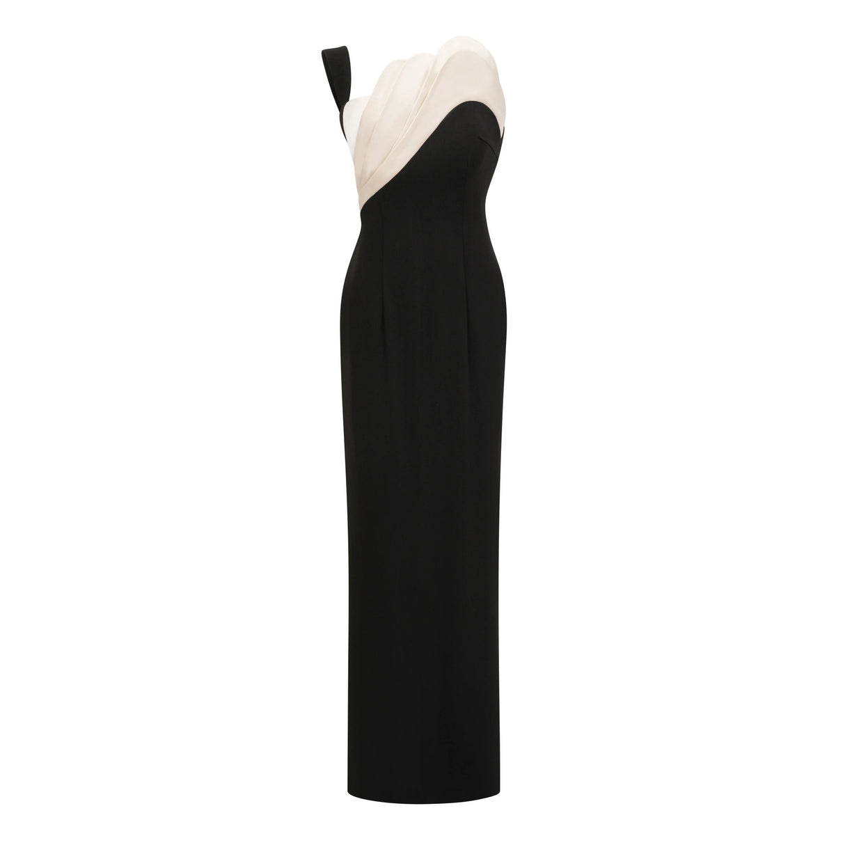 Priscila Black One Shoulder Color Block Maxi Dress