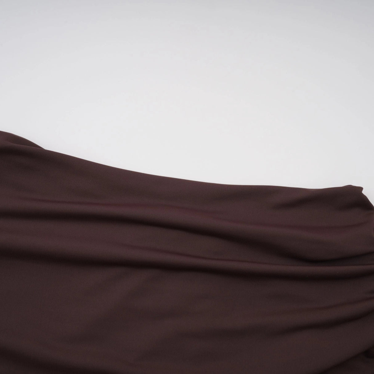 Prune Brown Night Out Asymmetrical Ruched Midi Dress
