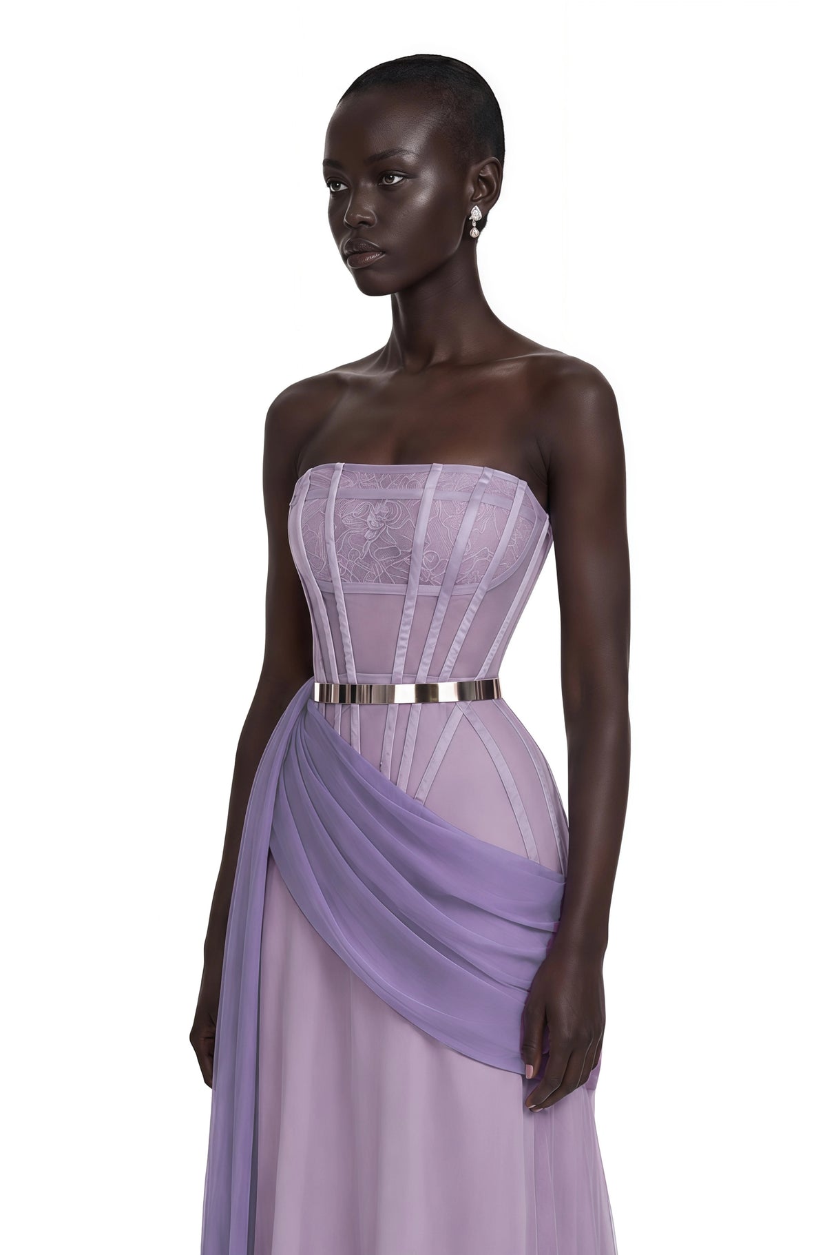 Quin Purple Off Shoulder Ruched Maxi Dress