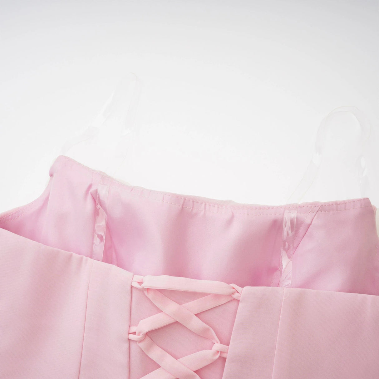 Romane Pink Strapless Corset Chiffon Maxi Dress