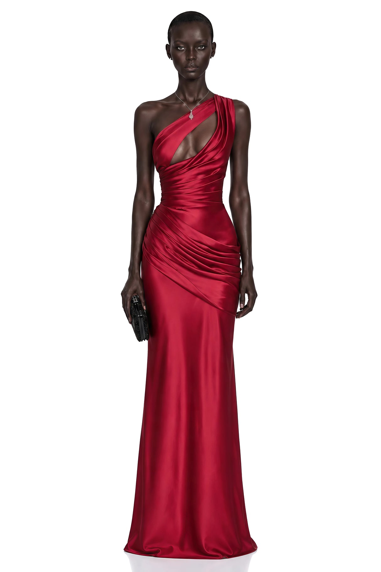 Seraphina Red One Shoulder CutOut Maxi Dress