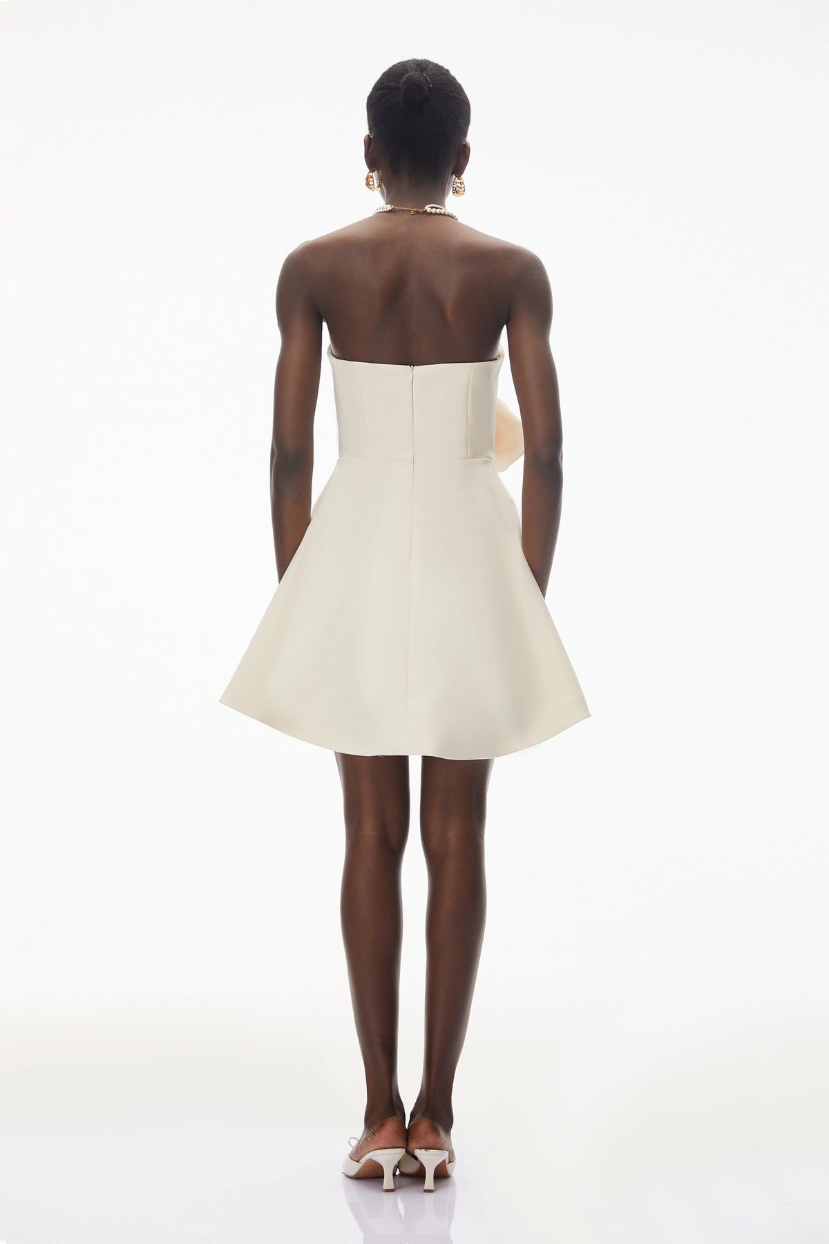 Sienna Ivory Mini Dress with 3D Floral