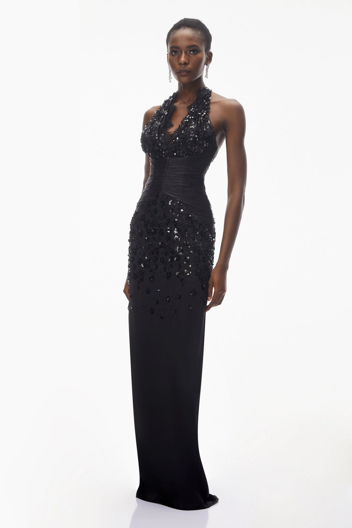 Siphokazi Black Halterneck Embellished Corset Maxi Gown
