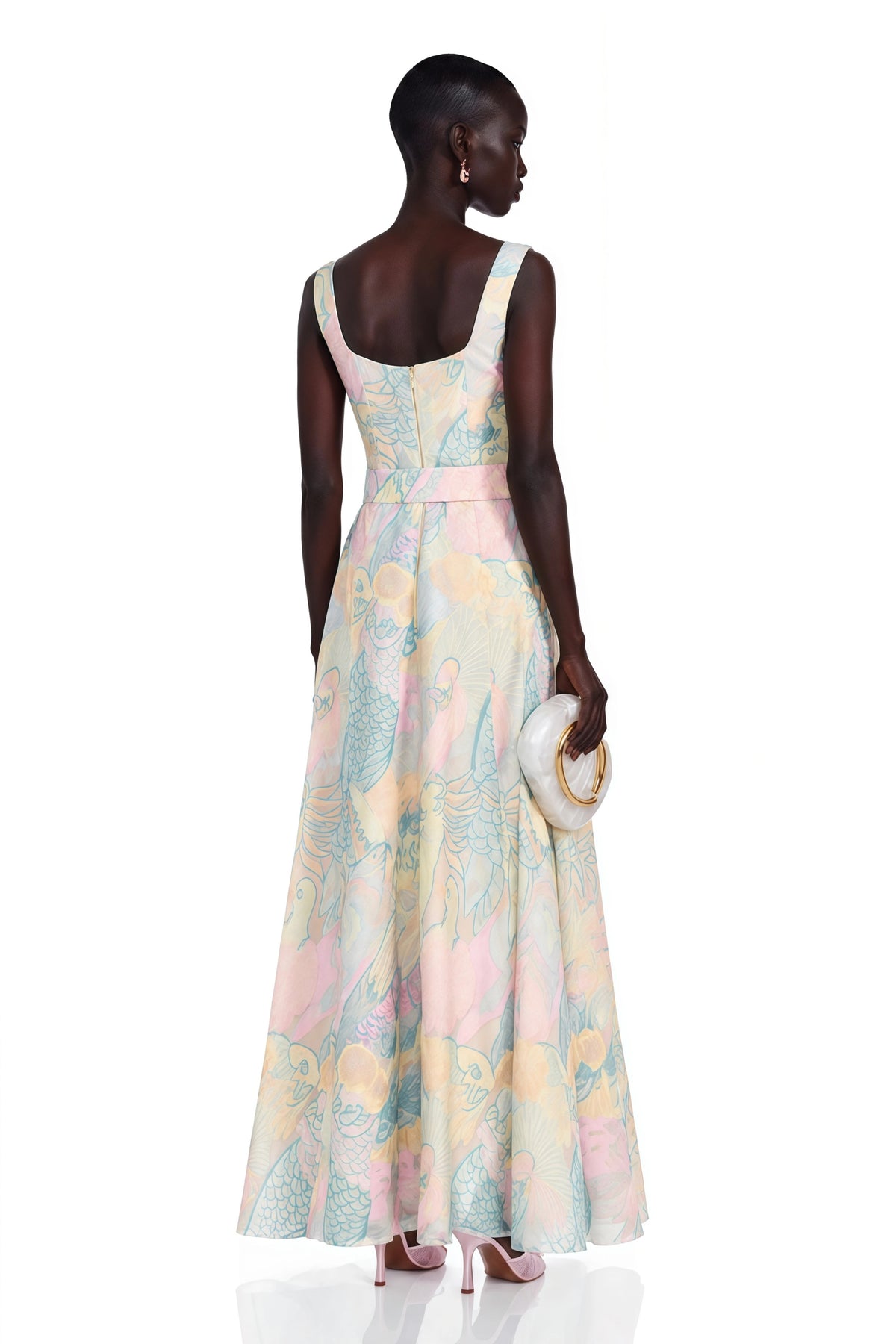 Sofía Pink Bird Print Maxi Dress