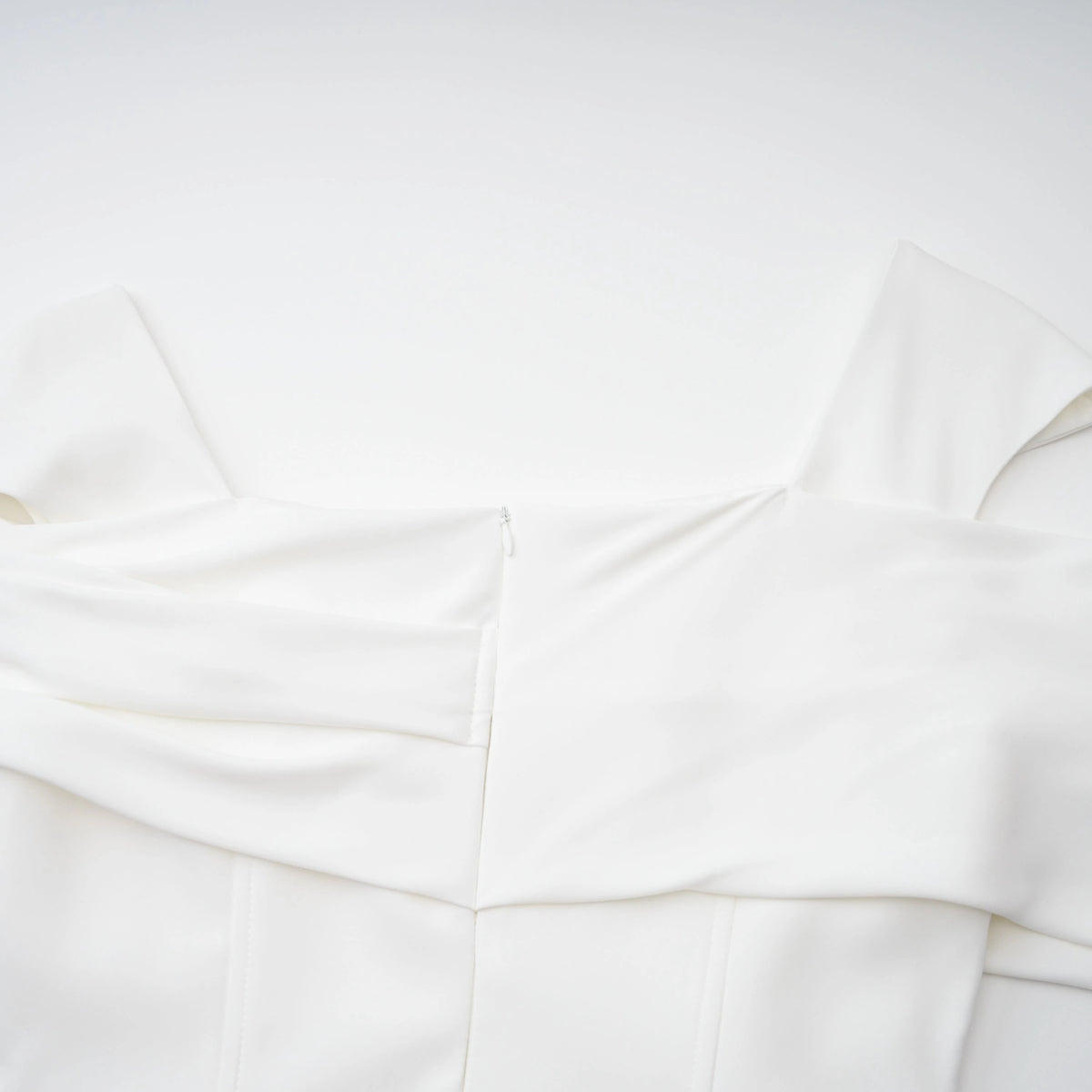 Solara White Draped Midi Dress