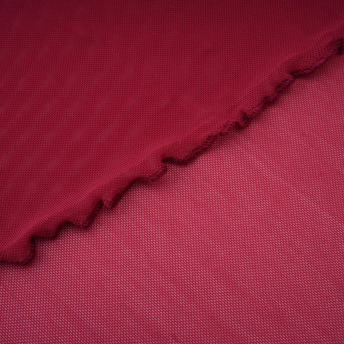 Sylphe Red Asymmetrical Ruched Mesh Maxi Dress