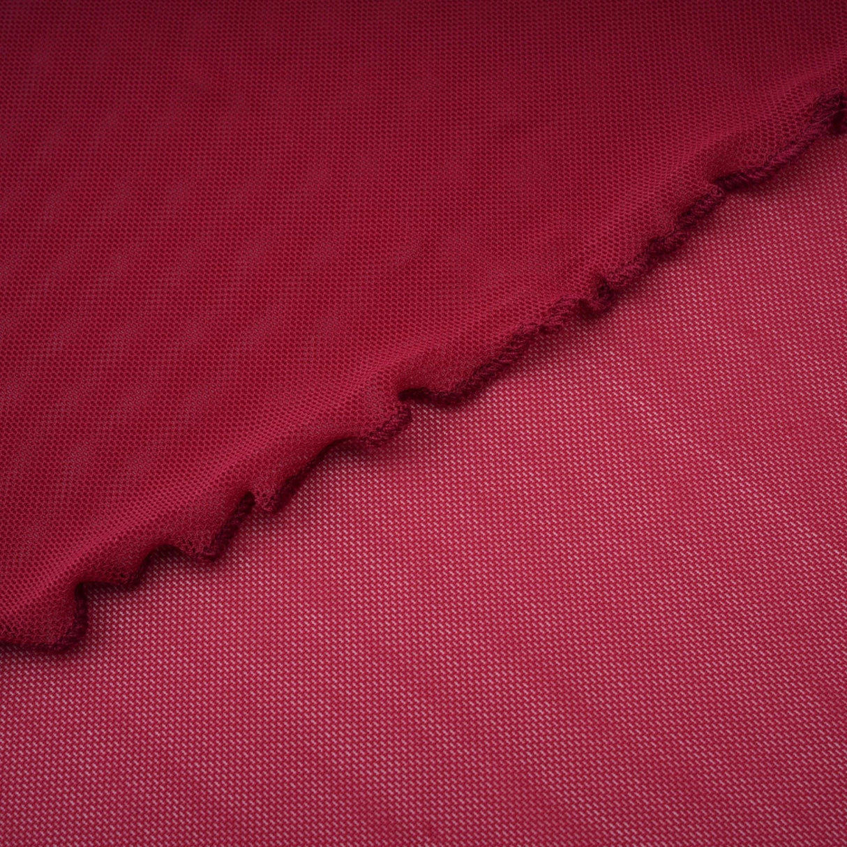 Sylphe Red Asymmetrical Ruched Mesh Maxi Dress
