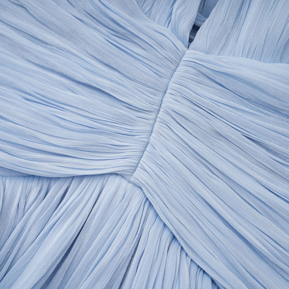 Térébenthine Blue Glossy Gathered Maxi Dress