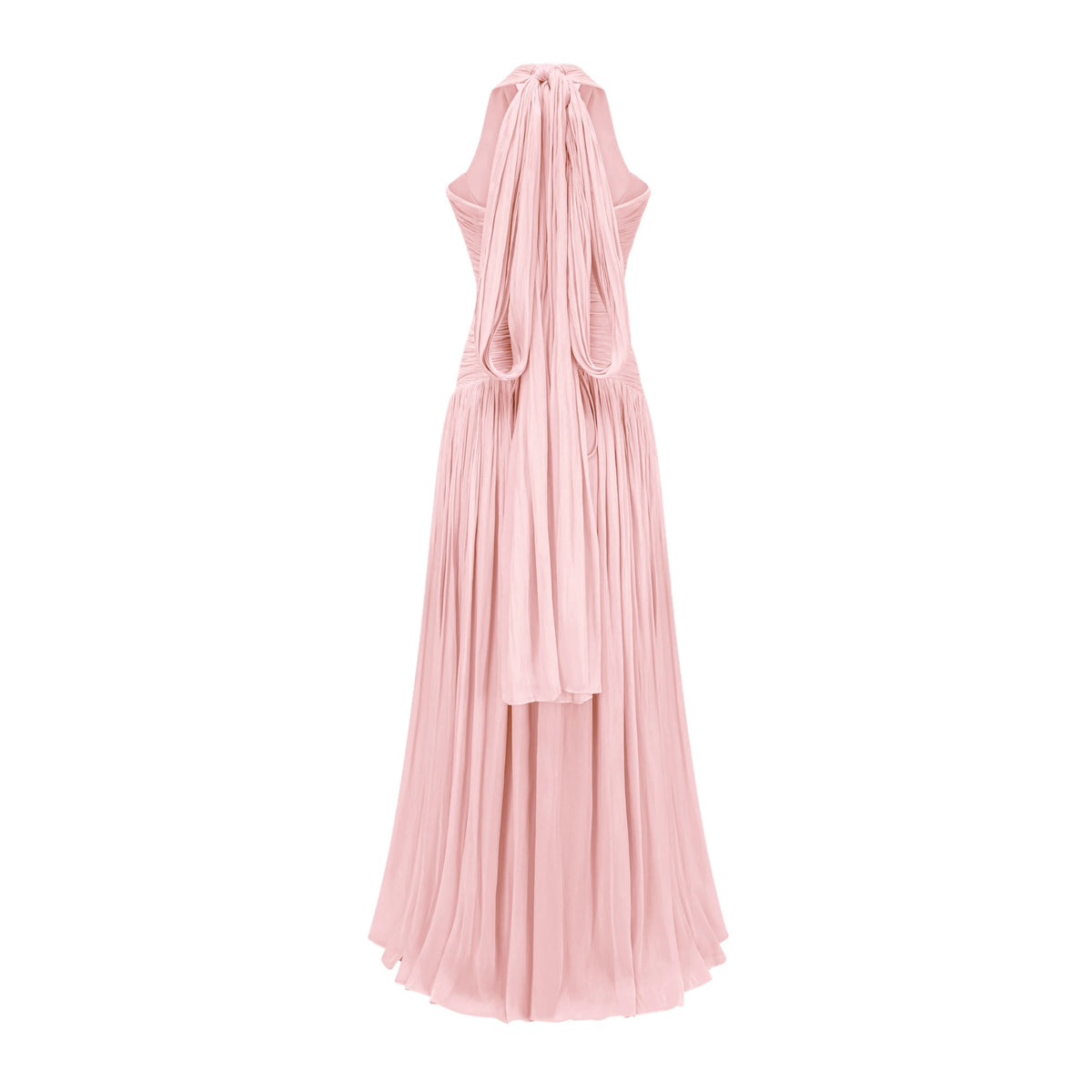 Térébenthine Blush Pink Glossy Gathered Maxi Dress