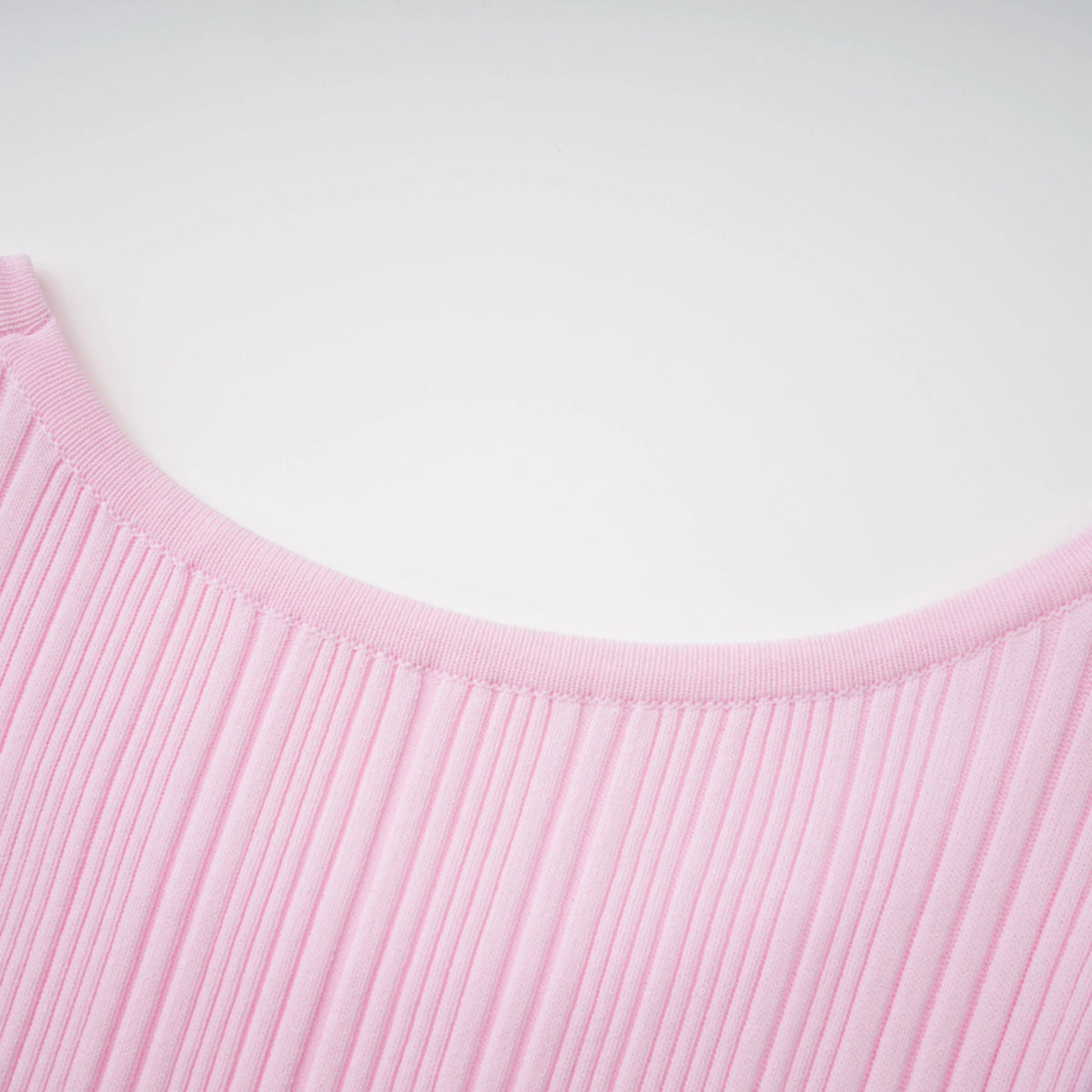 Thalya Pink Lace Trim Knit Midi Dress
