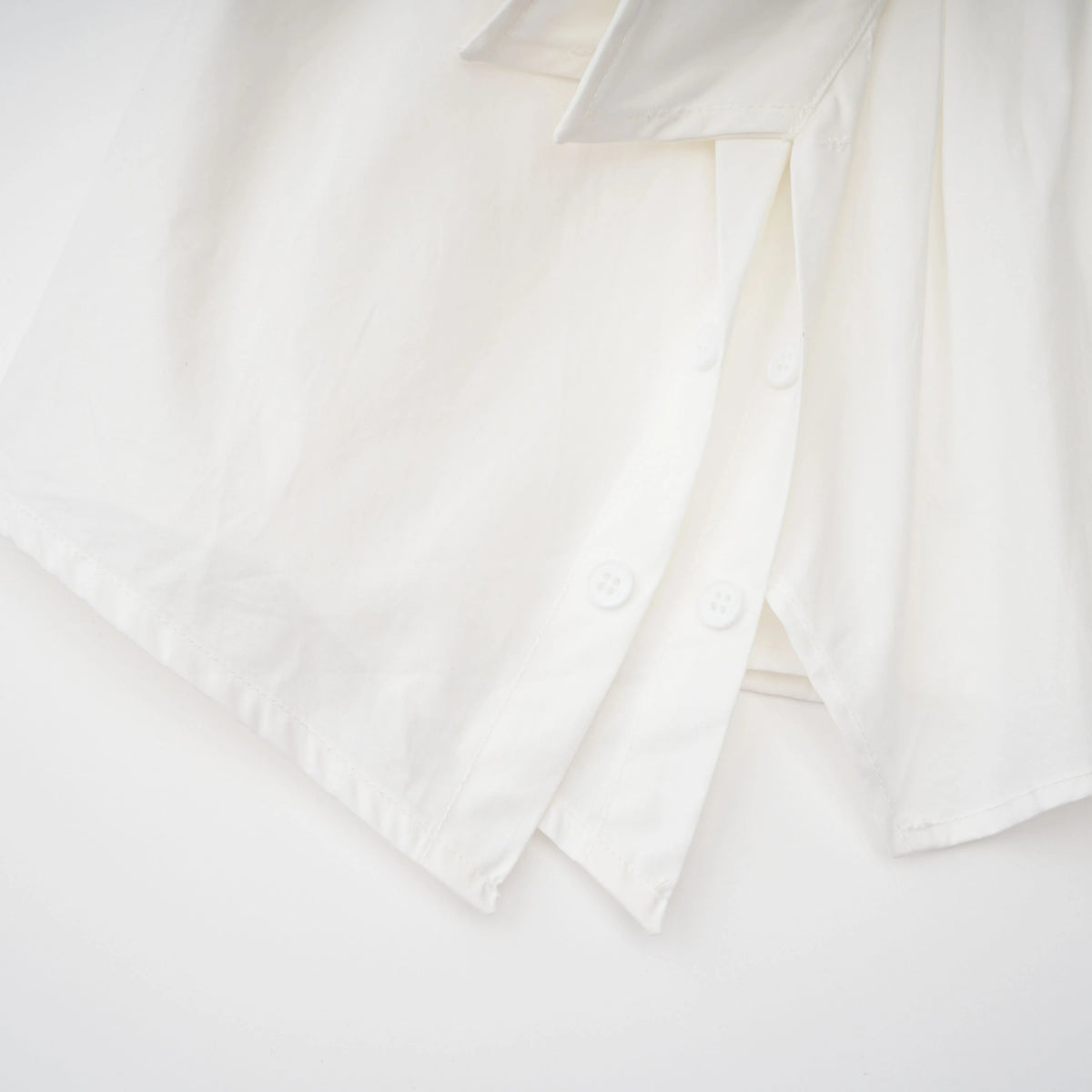 Tímea White Asymmetrical Mini Shirt Dress
