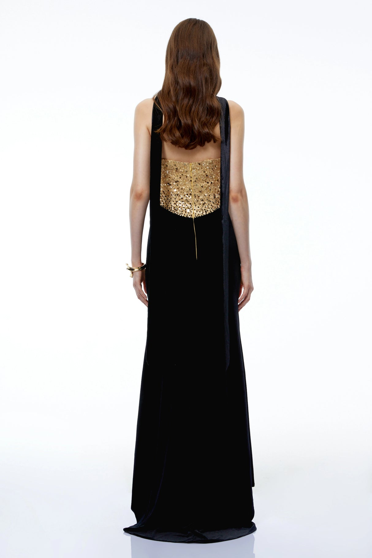 Tui Black Ruched Maxi Dress with Front Slit