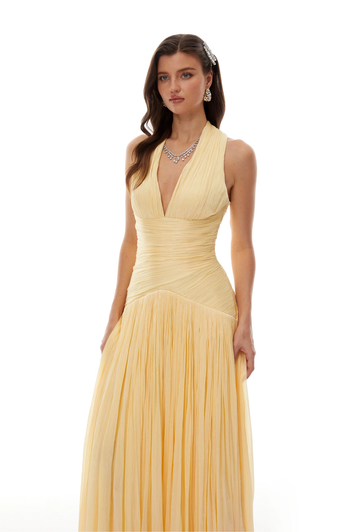 Uranie Yellow Gathered Maxi Dress