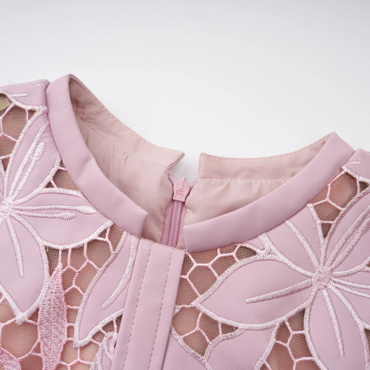 Vérane pink guipurelace midi dress