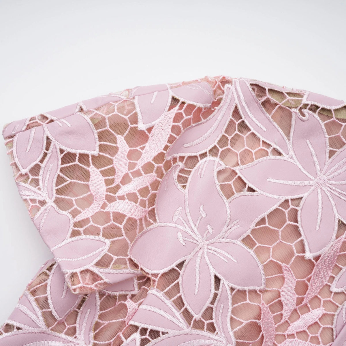 Vérane pink guipurelace midi dress