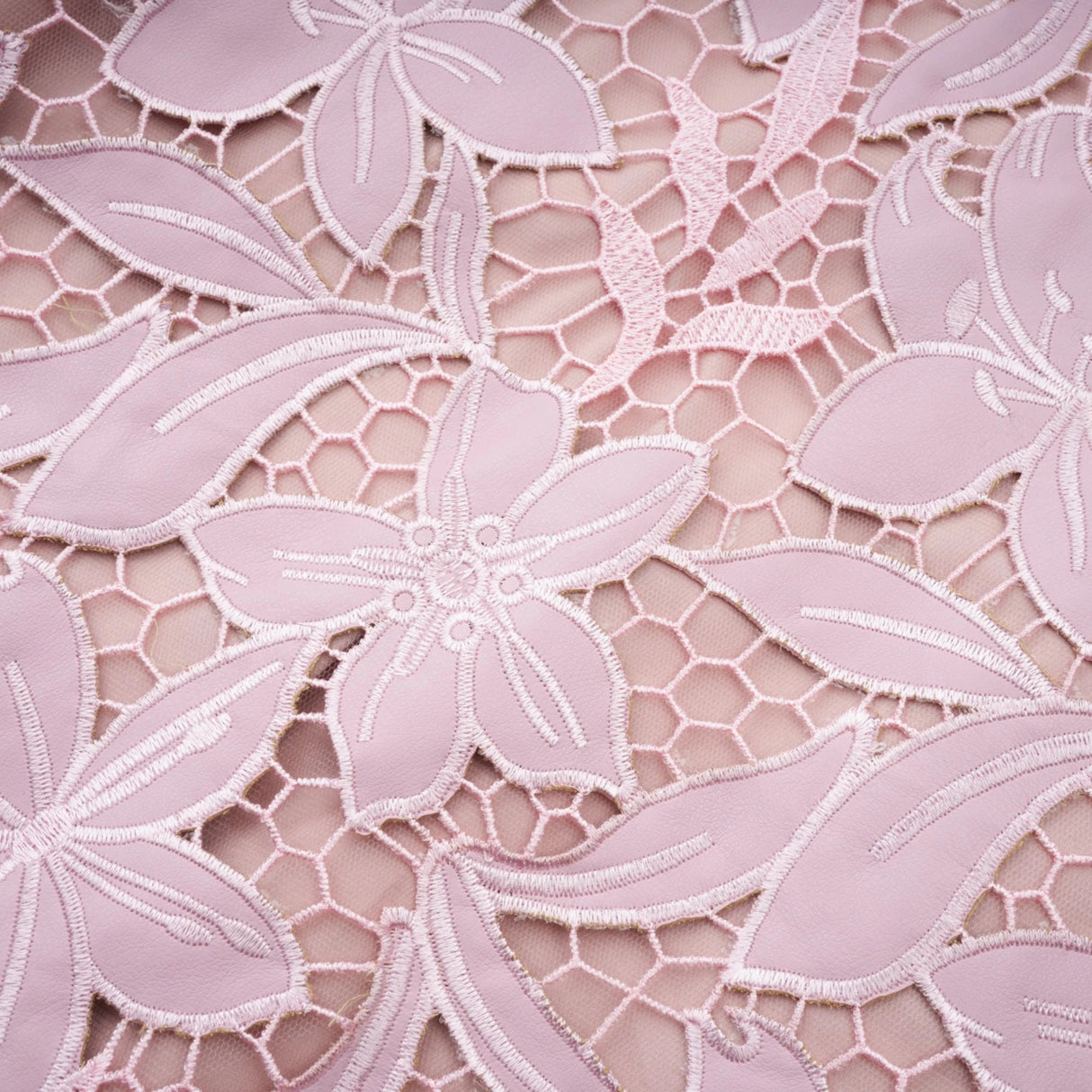 Vérane pink guipurelace midi dress