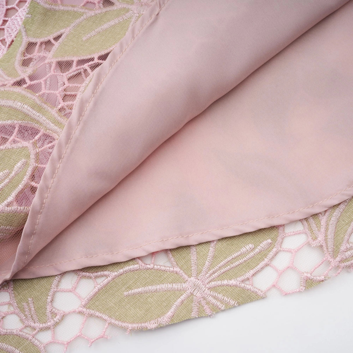 Vérane pink guipurelace midi dress
