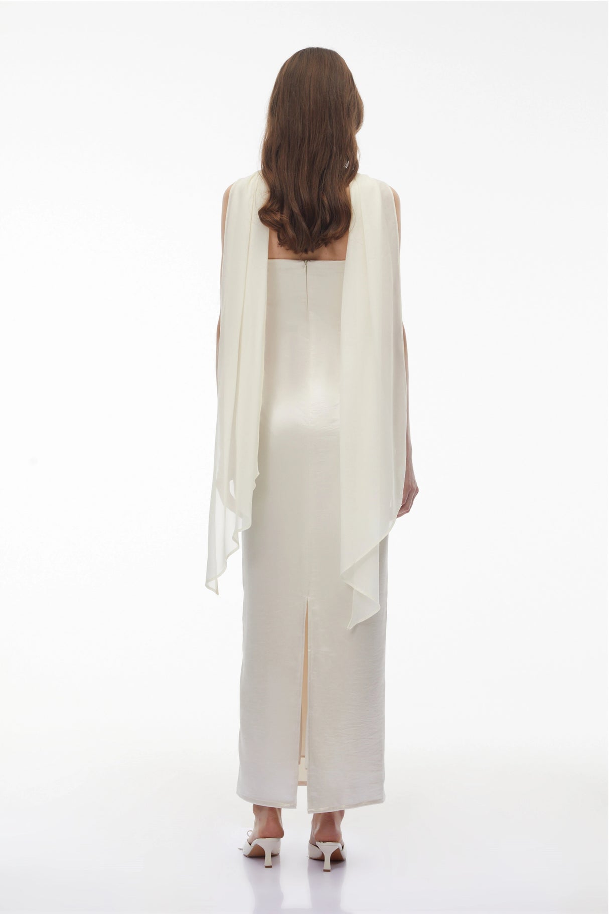Vivienne White Off Shoulder Sequin Maxi Dress
