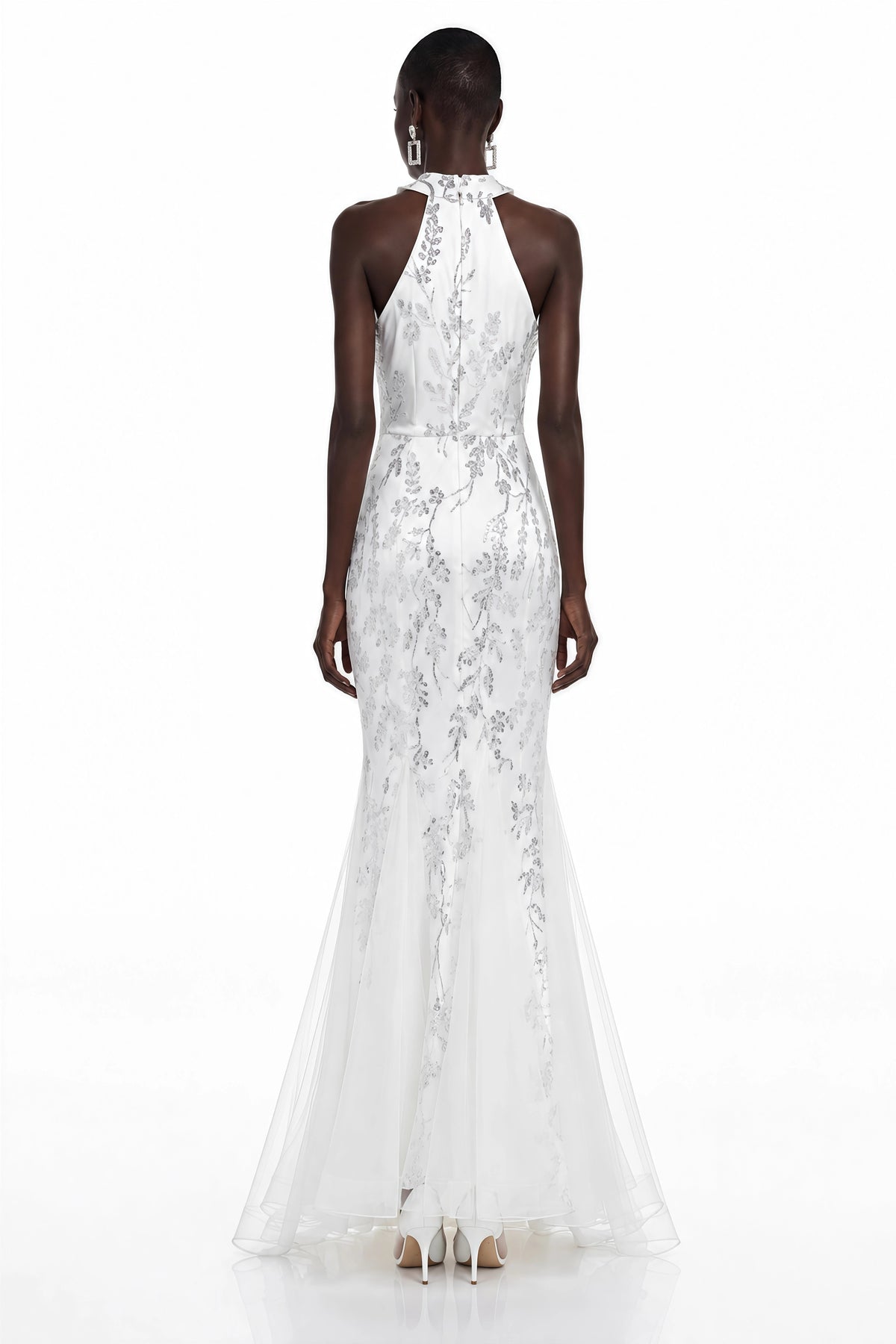 Willow White Sequin Sleeveless Maxi Dress