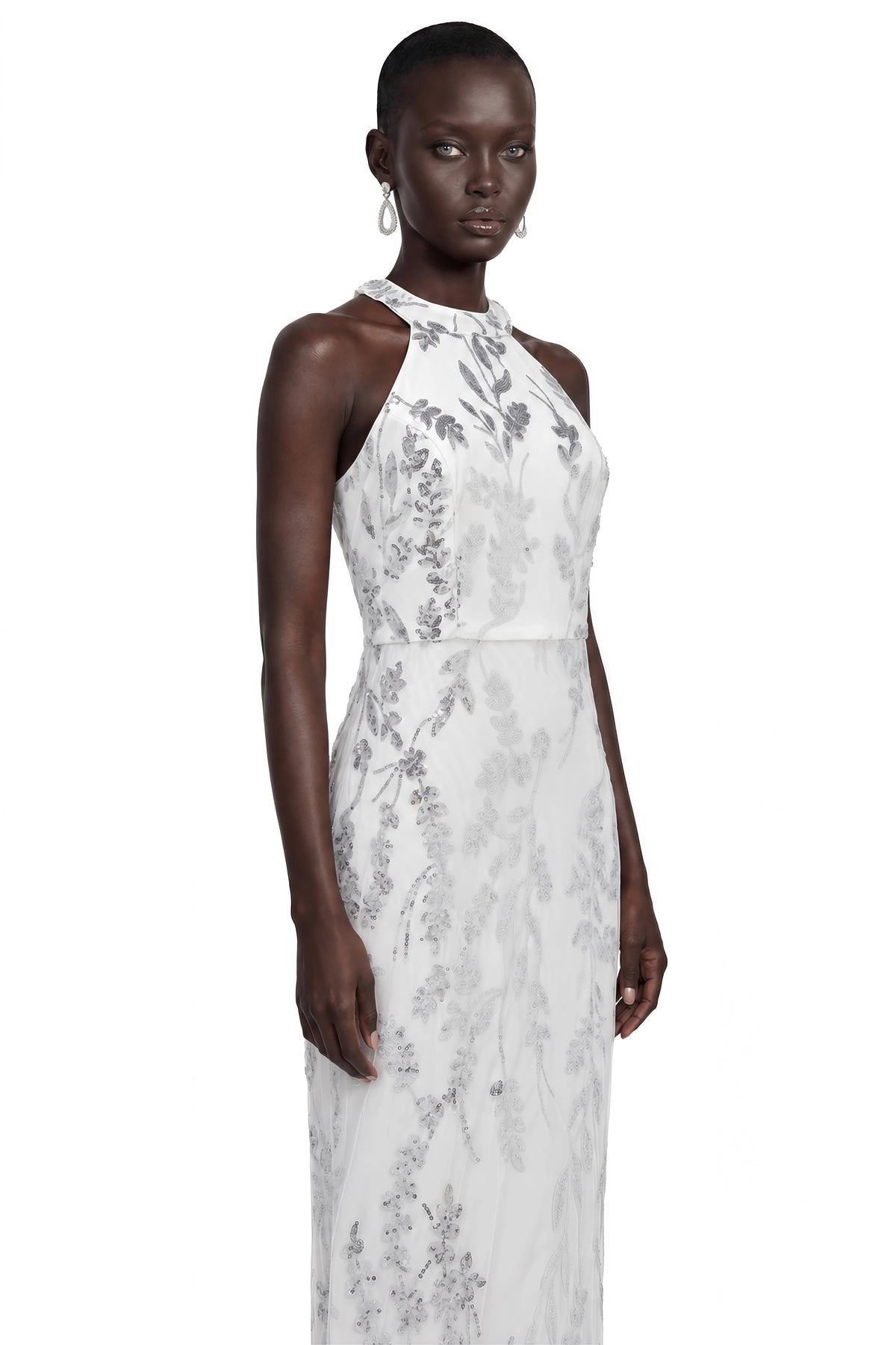 Willow White Sequin Sleeveless Maxi Dress