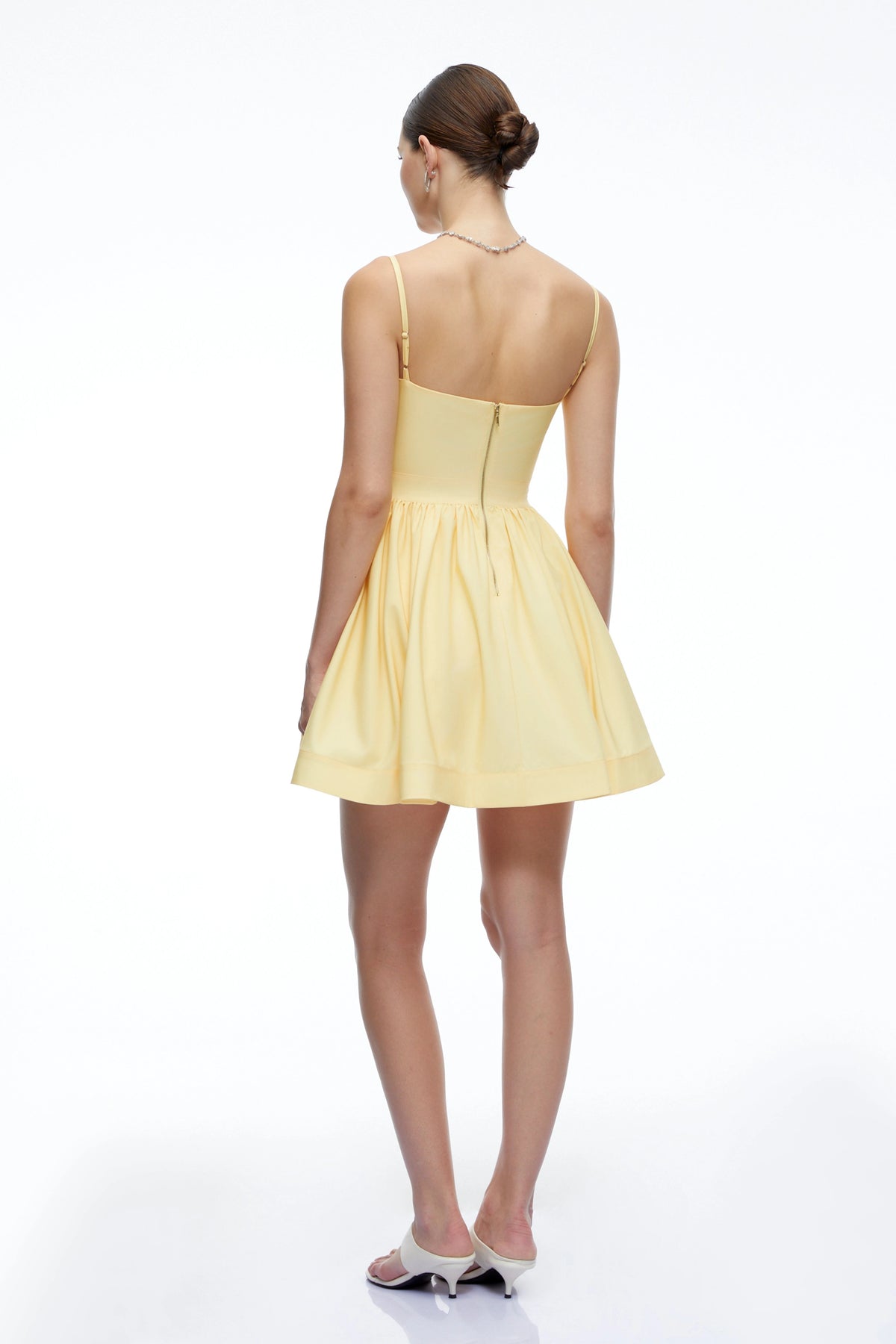 Xanthe Yellow Floral Square Neck Mini Dress