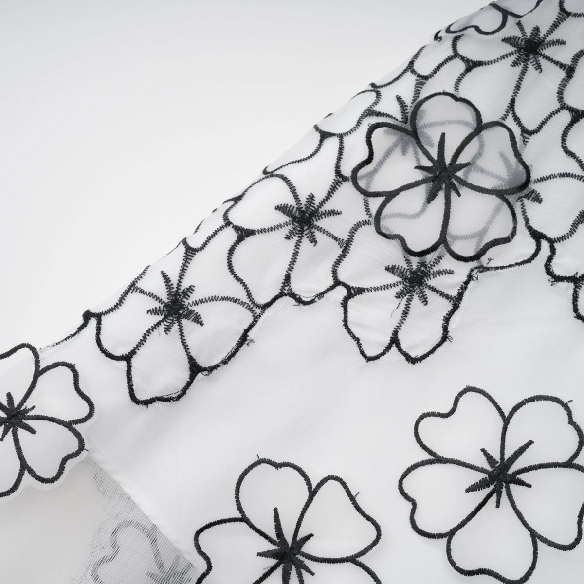 Yaelle White Floral Appliqué Tulle Midi Dress