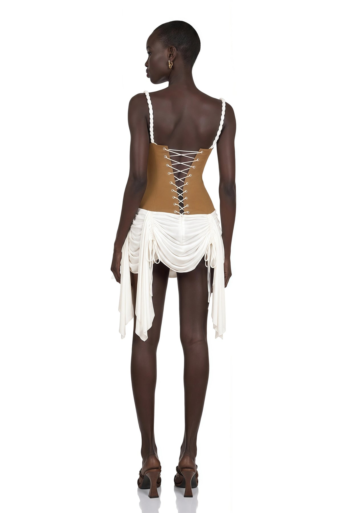 Annetta Mini Dress Brown Bustier Panel