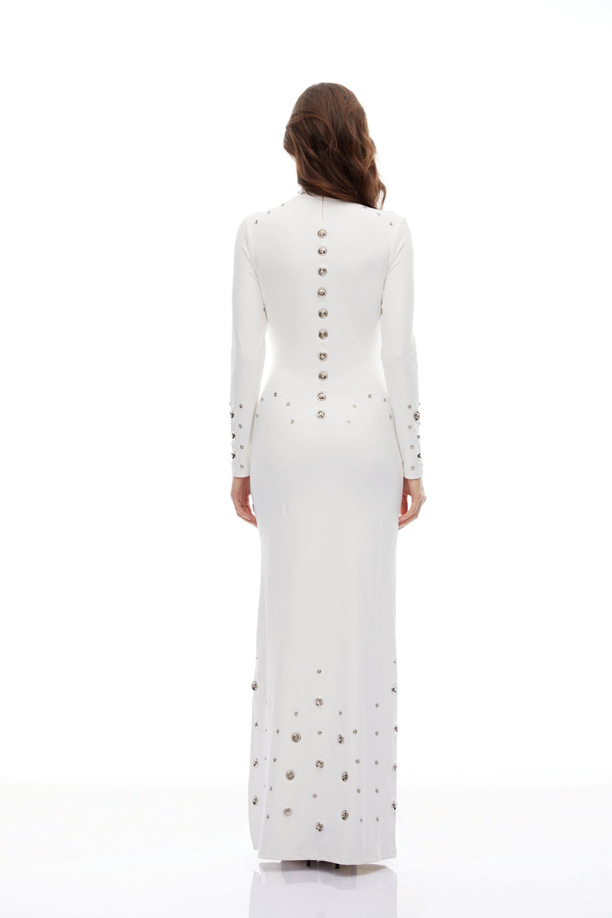 Charlotte Maxi Dress High Neck Studded
