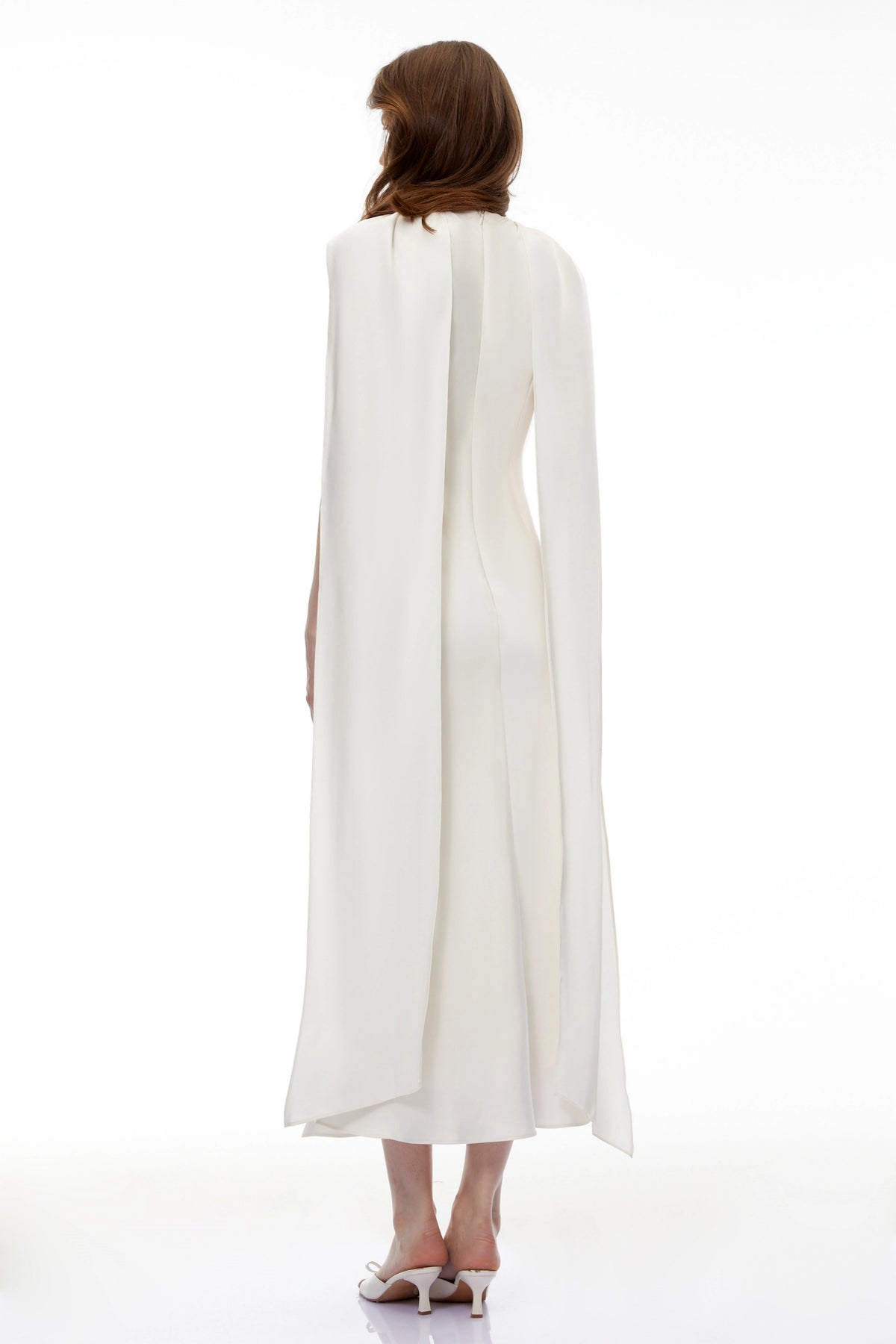 Willow Midi Dress Cream White Foldover