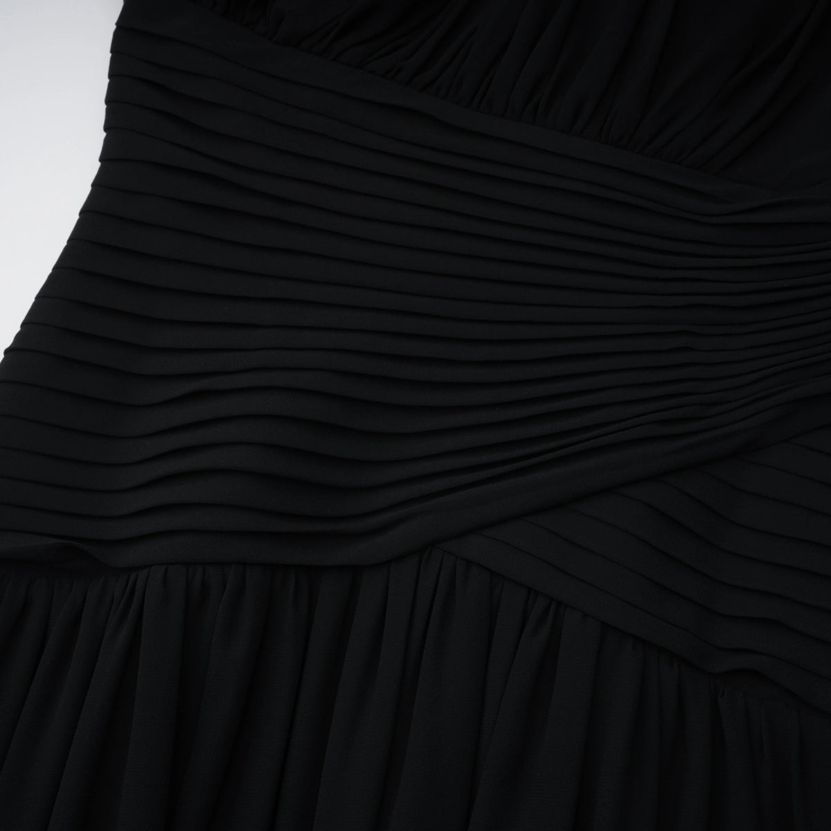 Kaitlyn Maxi Dress Black One Shoulder Cross Front Ruched